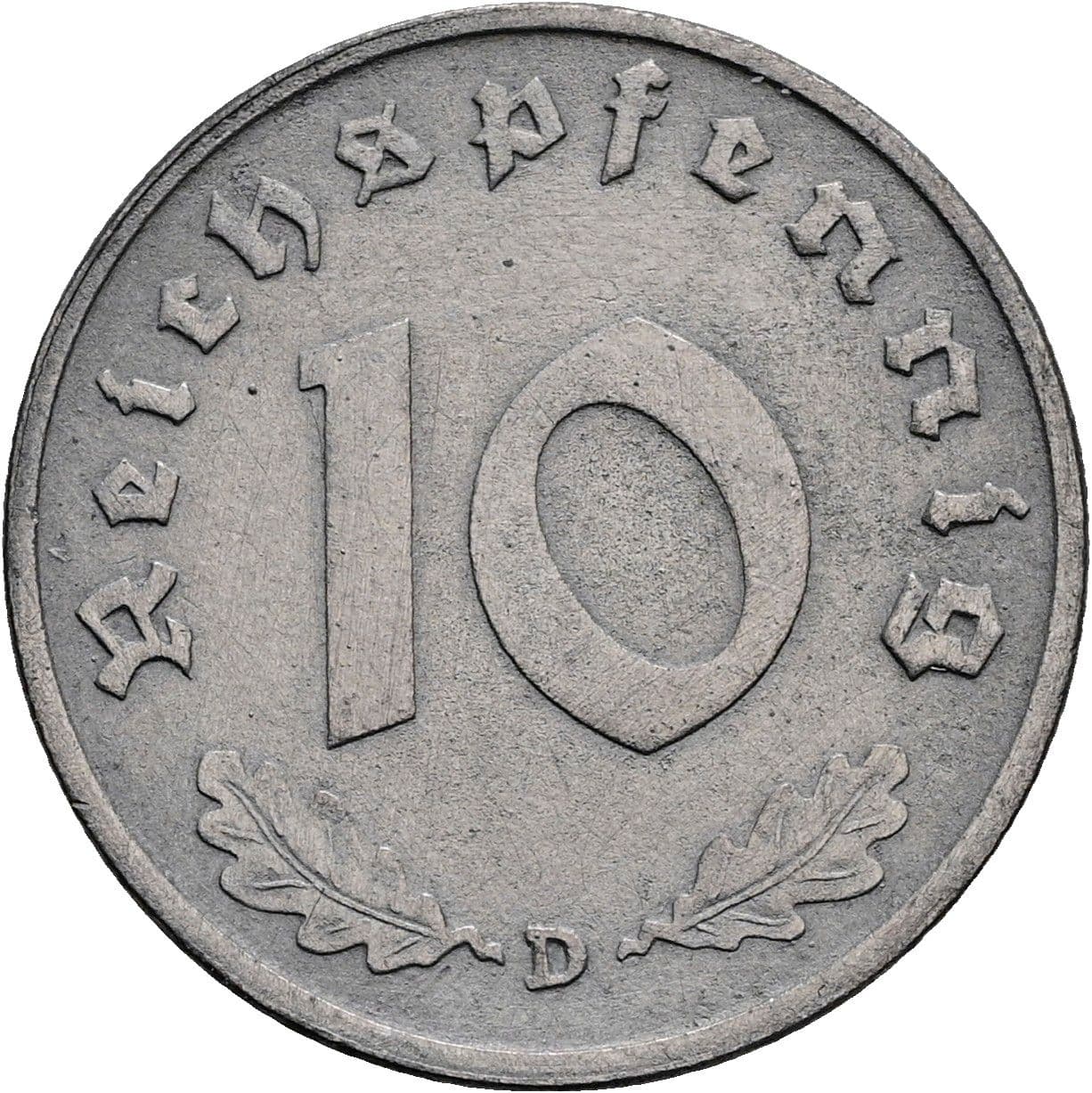 10 Reichspfennig 1942 D – Vorderseite