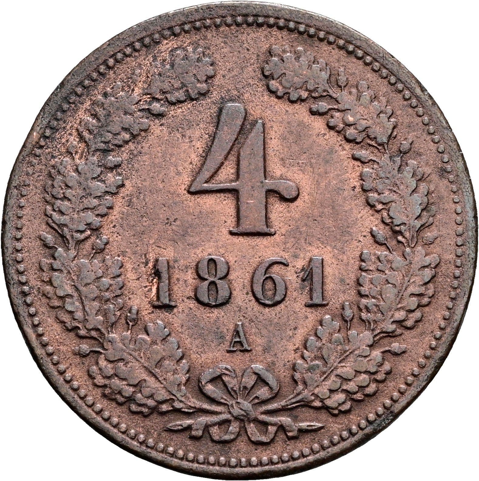 4 Kreuzer Franz Joseph I. 1848-1916 1861 A – Vorderseite