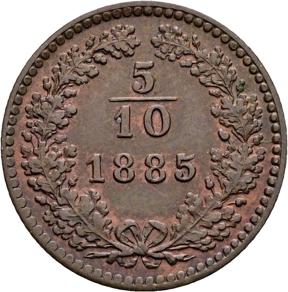 5/10 Kreuzer Franz Joseph I. 1848-1916 1885 – Vorderseite