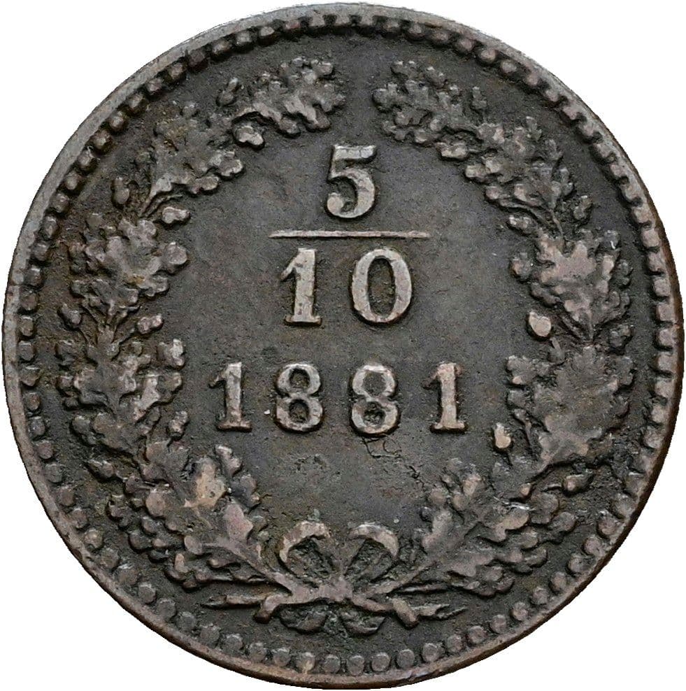 5/10 Kreuzer Franz Joseph I. 1848-1916 1881 – Vorderseite