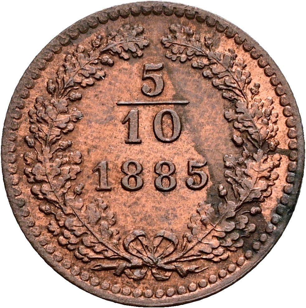 5/10 Kreuzer Franz Joseph I. 1848-1916 1885 – Vorderseite