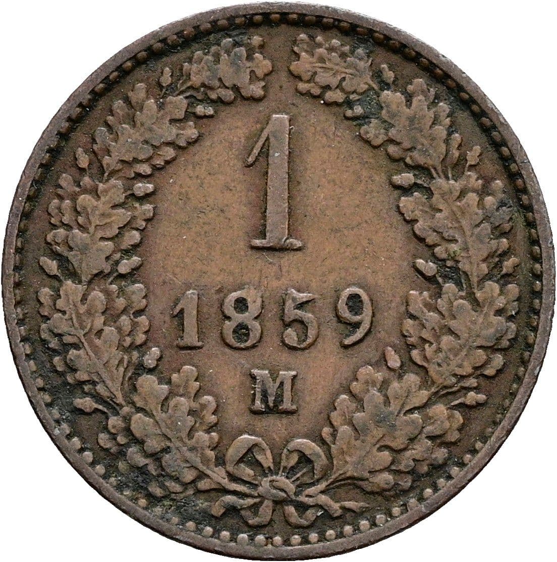 1 Kreuzer Franz Joseph I. 1848-1916 1859 M – Vorderseite