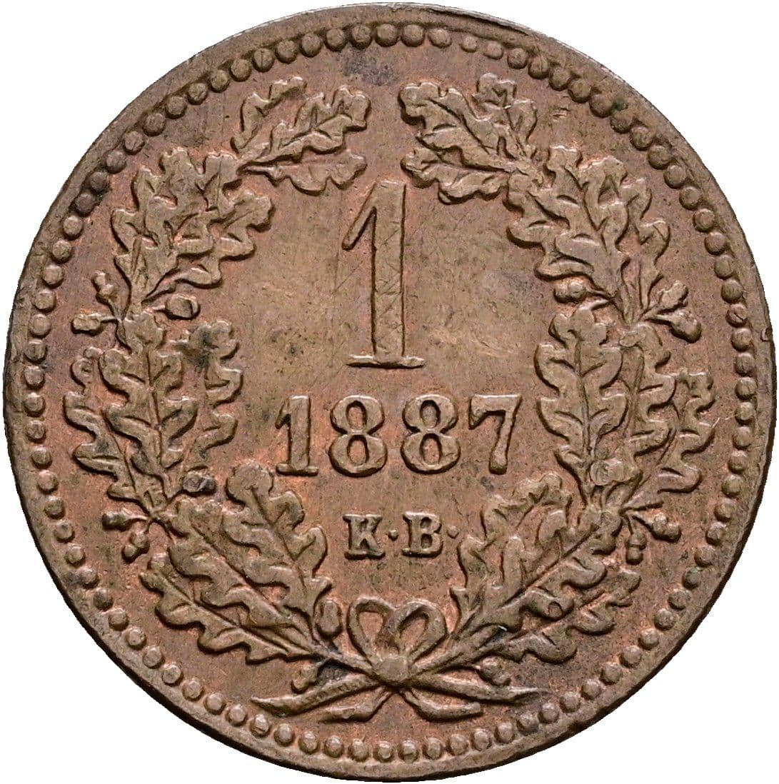 1 Krajczar Franz Joseph I. 1848-1916 1887 KB – Vorderseite