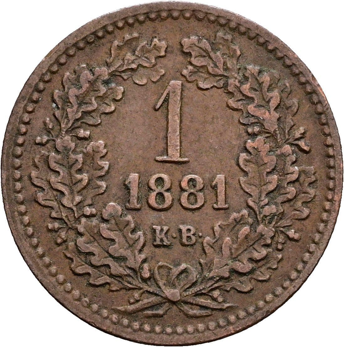 1 Krajczar Franz Joseph I. 1848-1916 1881 KB – Vorderseite