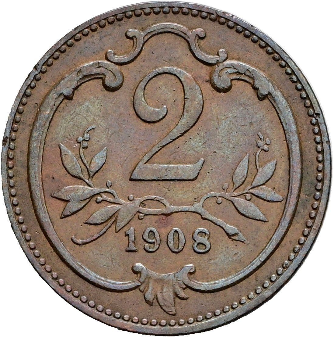 2 Heller Franz Joseph I. 1848-1916 1908 – Vorderseite