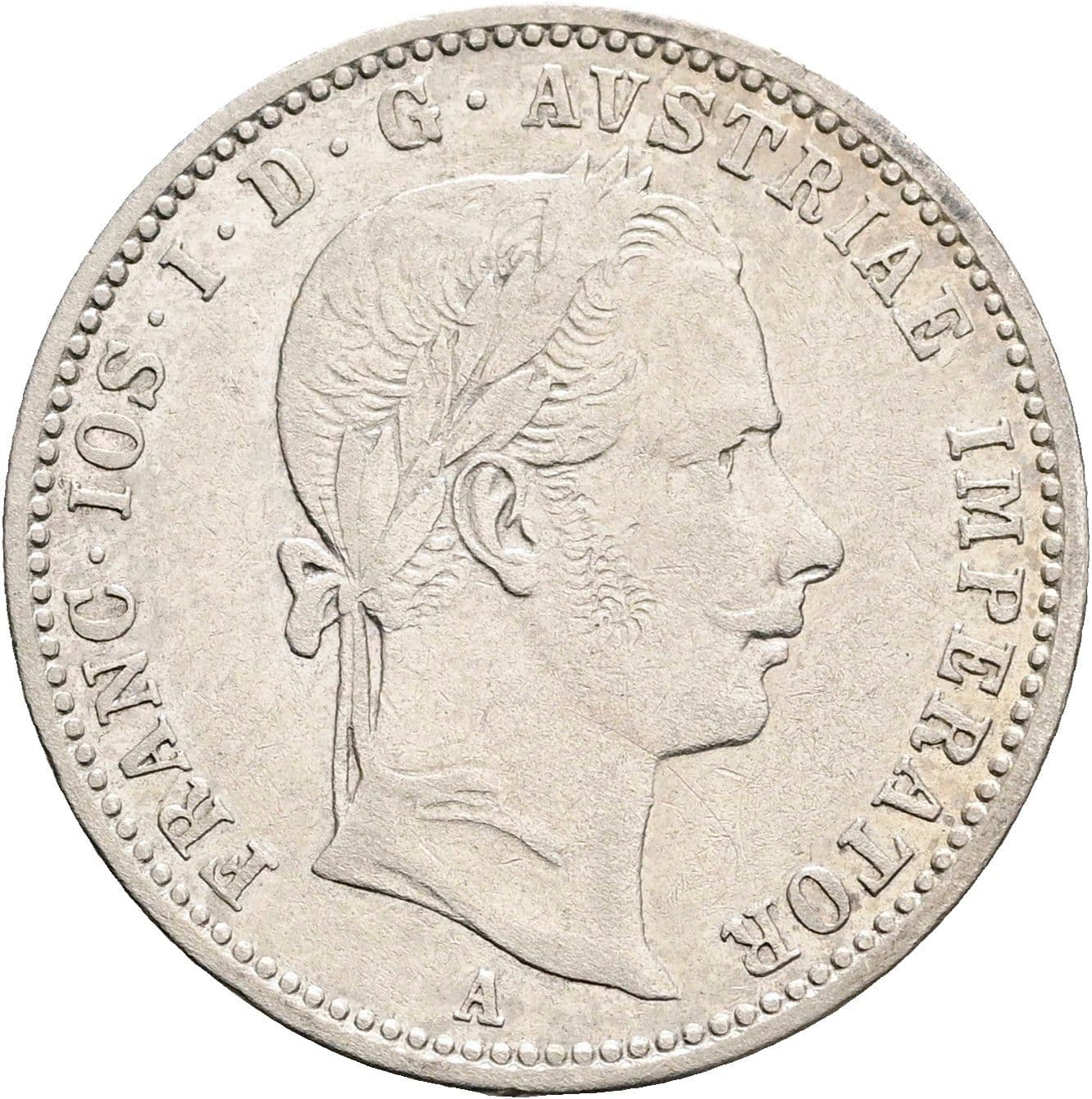 1/4 Gulden Franz Joseph I. 1848-1916 1858 A – Vorderseite