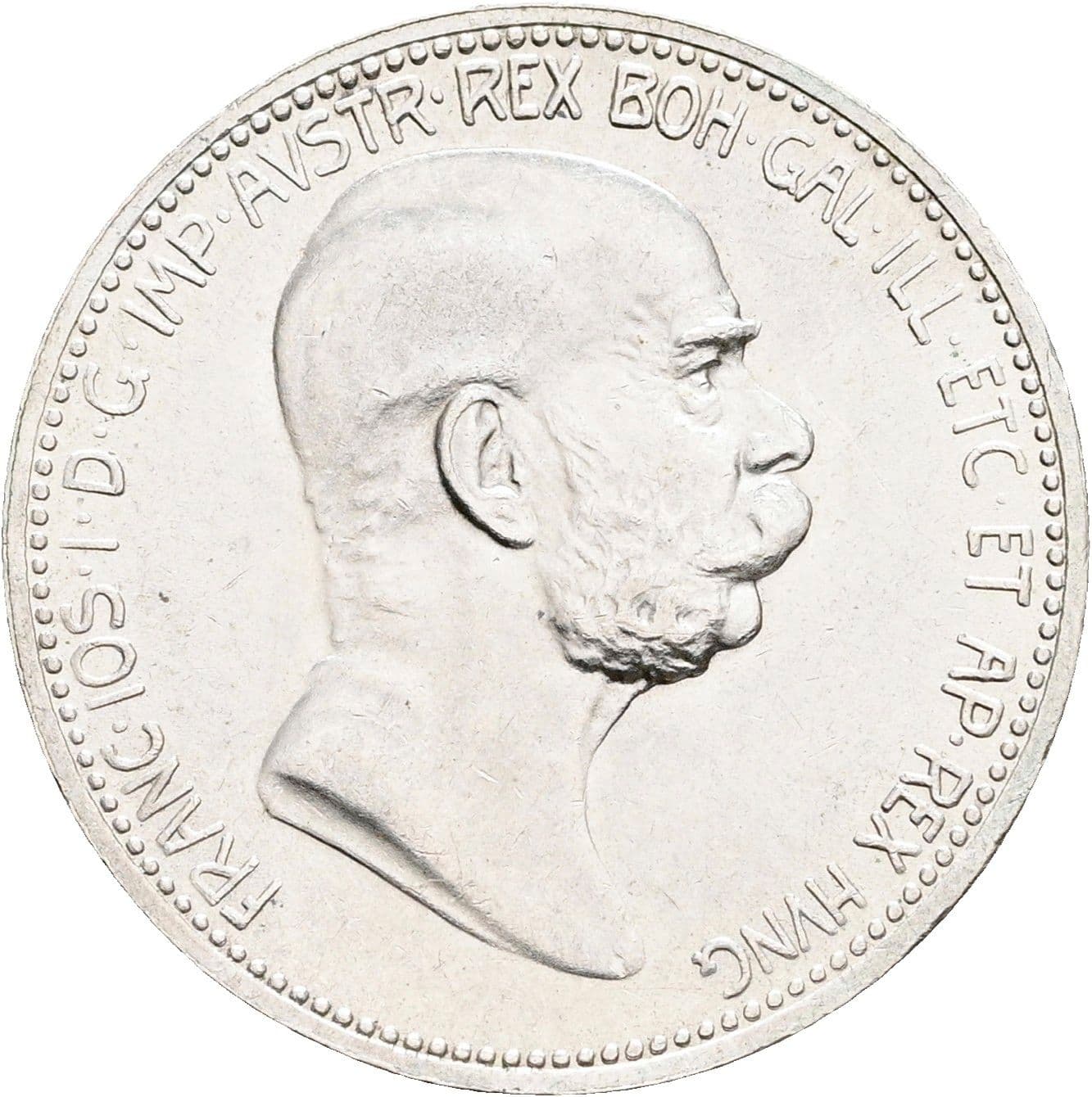 1 Krone Franz Joseph I. 1848-1916 1908 – Vorderseite