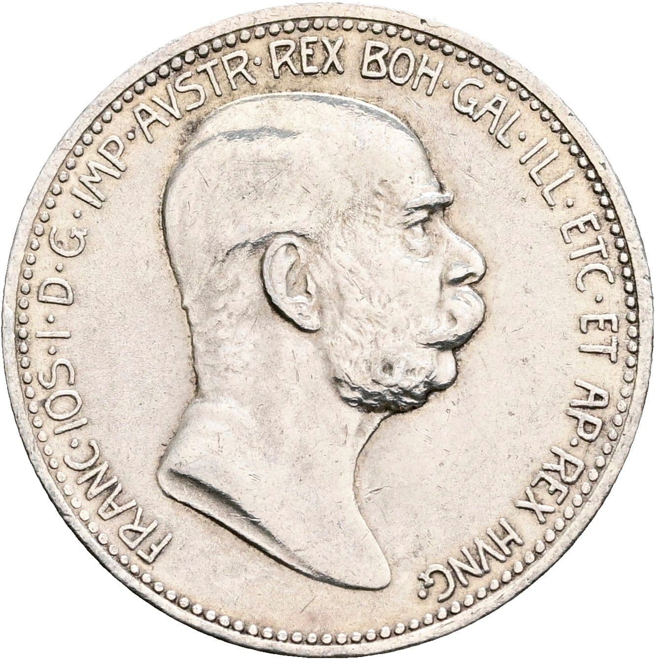 1 Krone Franz Joseph I. 1848-1916 1908 – Vorderseite