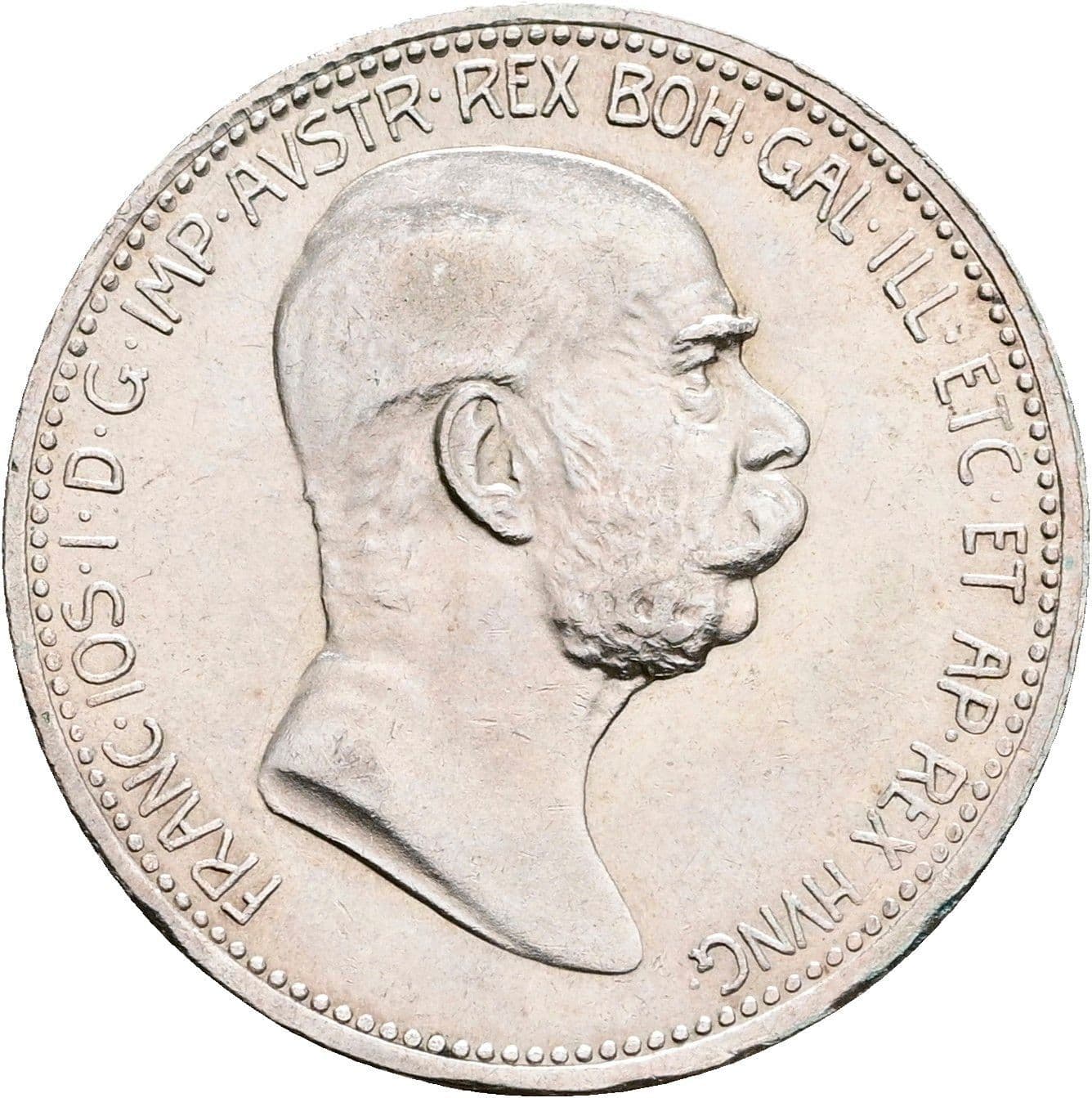 1 Krone Franz Joseph I. 1848-1916 1908 – Vorderseite