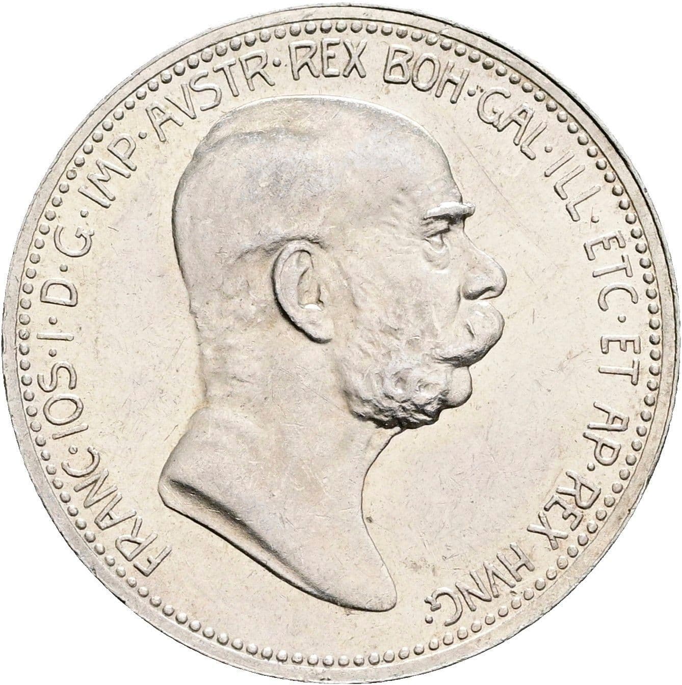 1 Krone Franz Joseph I. 1848-1916 1908 – Vorderseite
