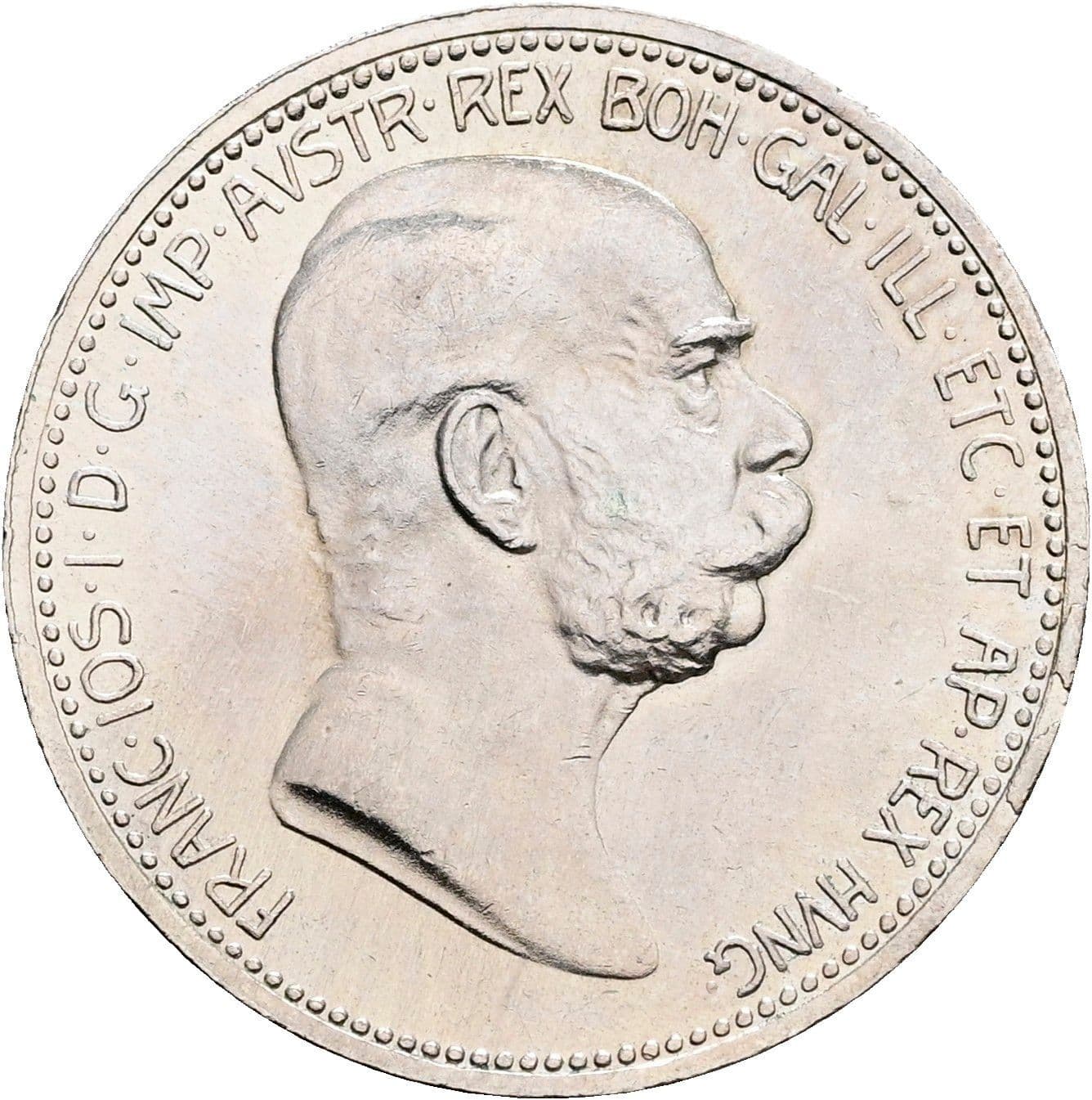 1 Krone Franz Joseph I. 1848-1916 1908 – Vorderseite