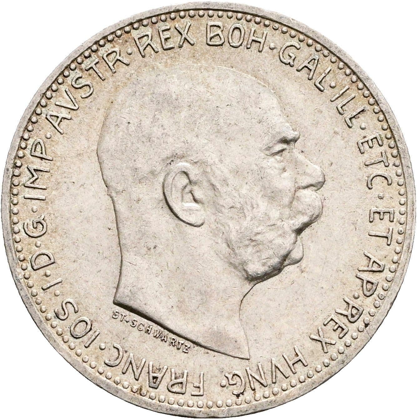 1 Krone Franz Joseph I. 1848-1916 1915 – Vorderseite