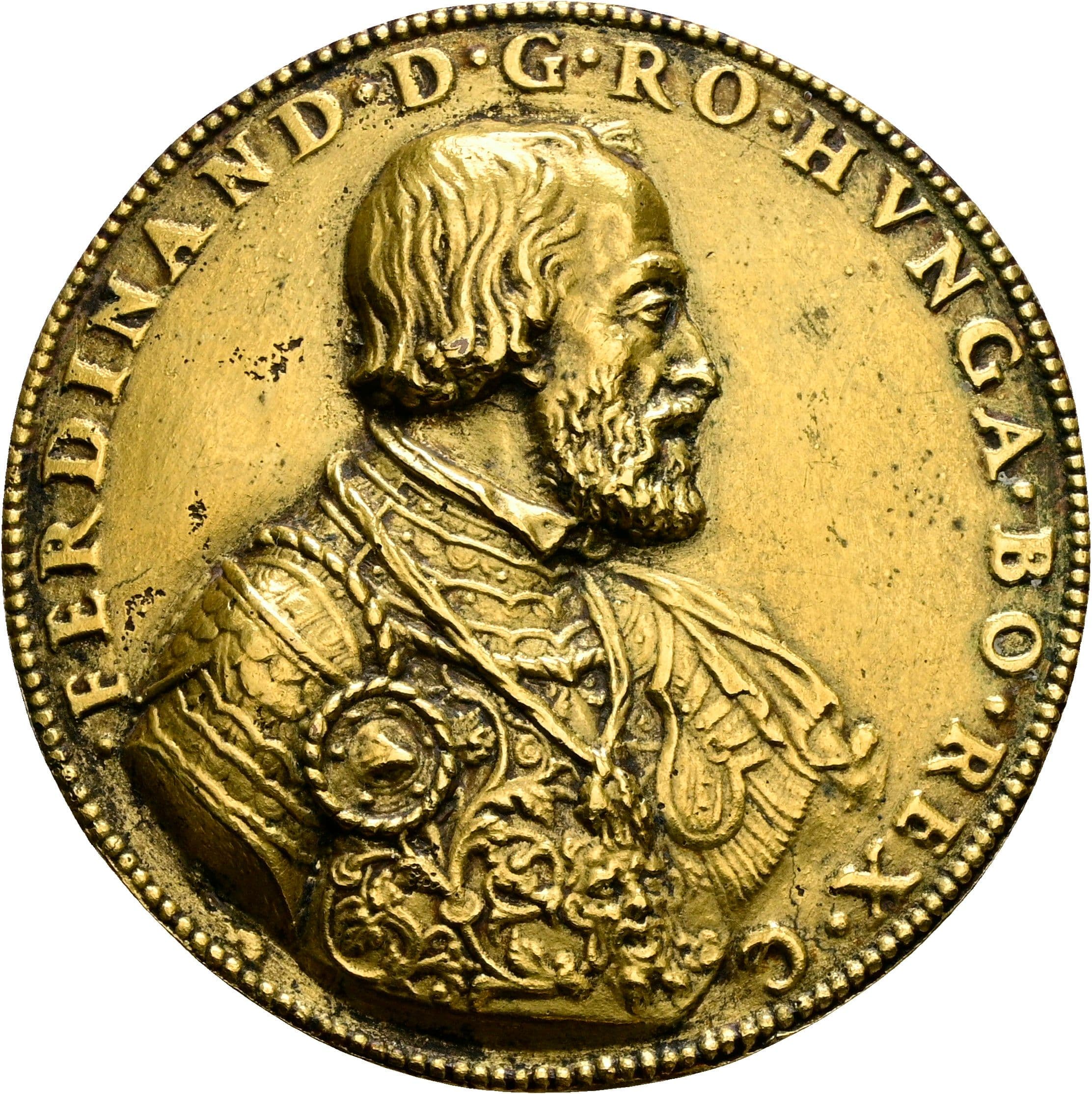 einseitige AR-Hohlgussportraitmedaille Ferdinand I. 1521-1564 ohne Jahr – Vorderseite