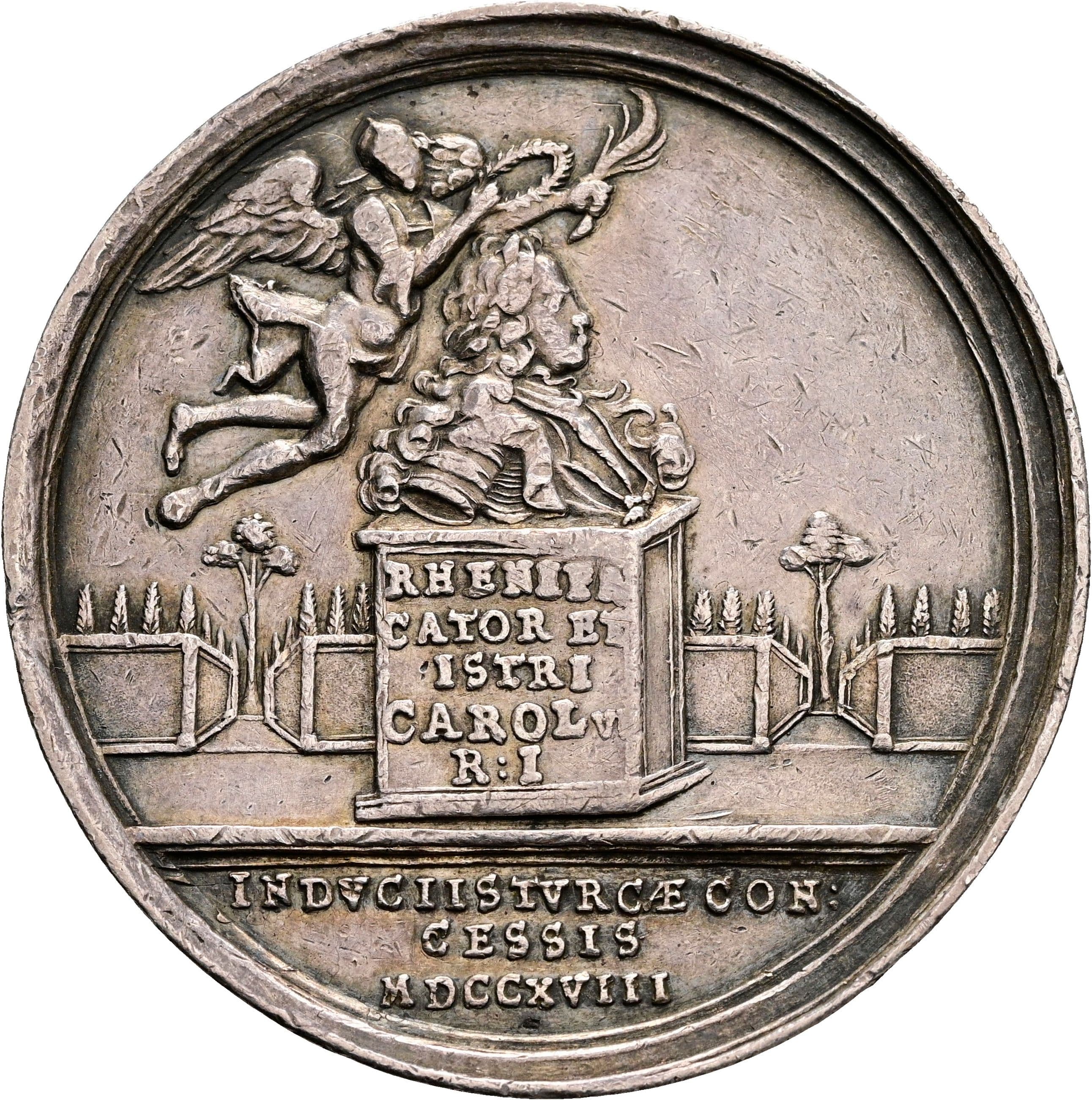 Silbermedaille Karl VI. 1711-1740 1718 – Vorderseite