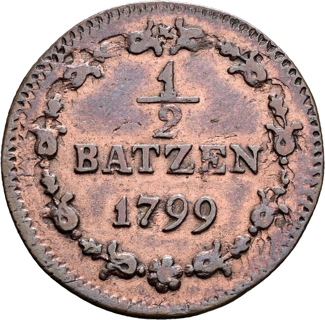 1/2 Batzen 1799 – Vorderseite