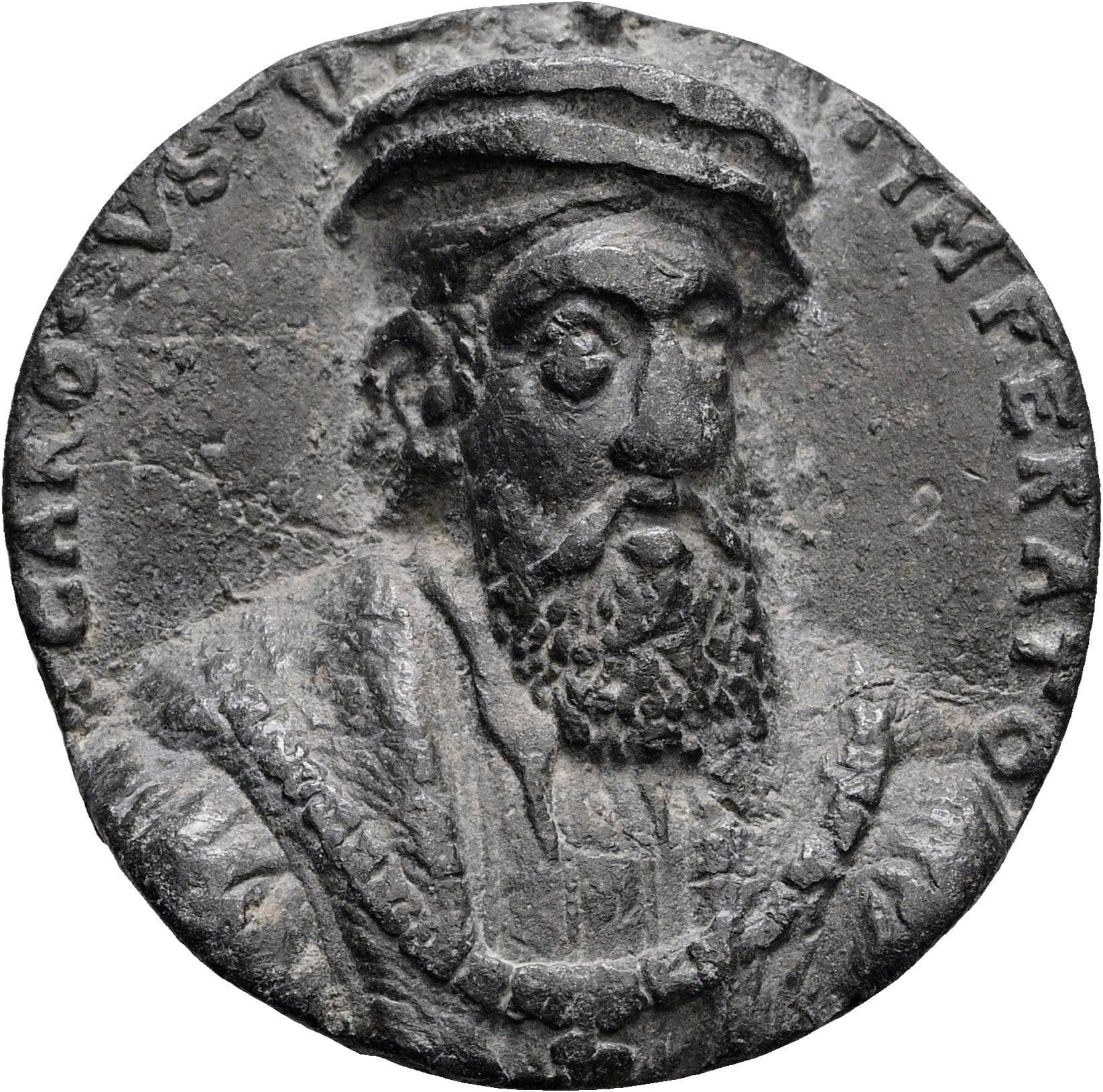 Einseitige high-relief Bleimedaille Karl V. 1519-1558 ohne Jahr – Vorderseite