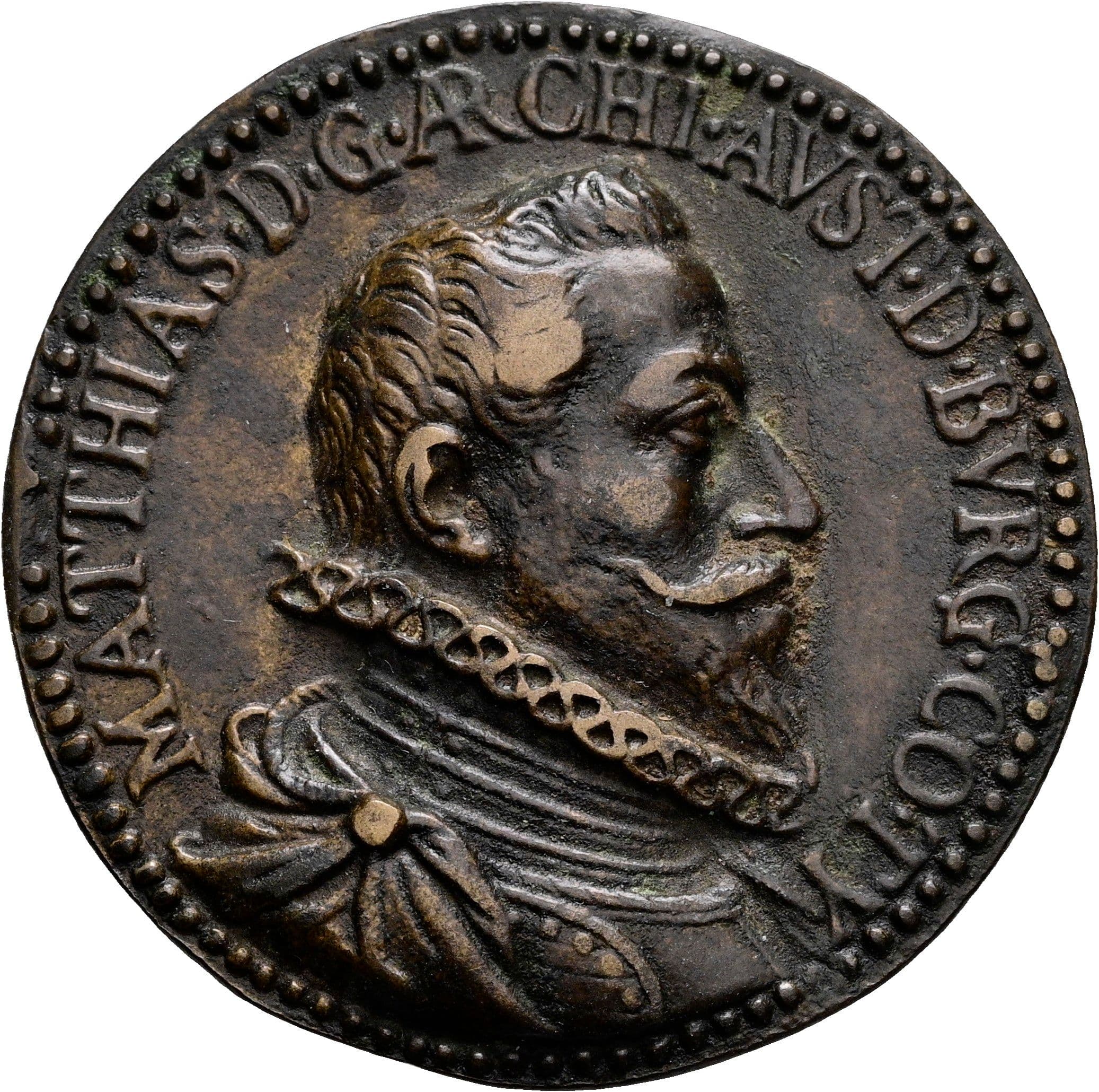 Bronzegussmedaille Matthias 1612-1619 – Vorderseite