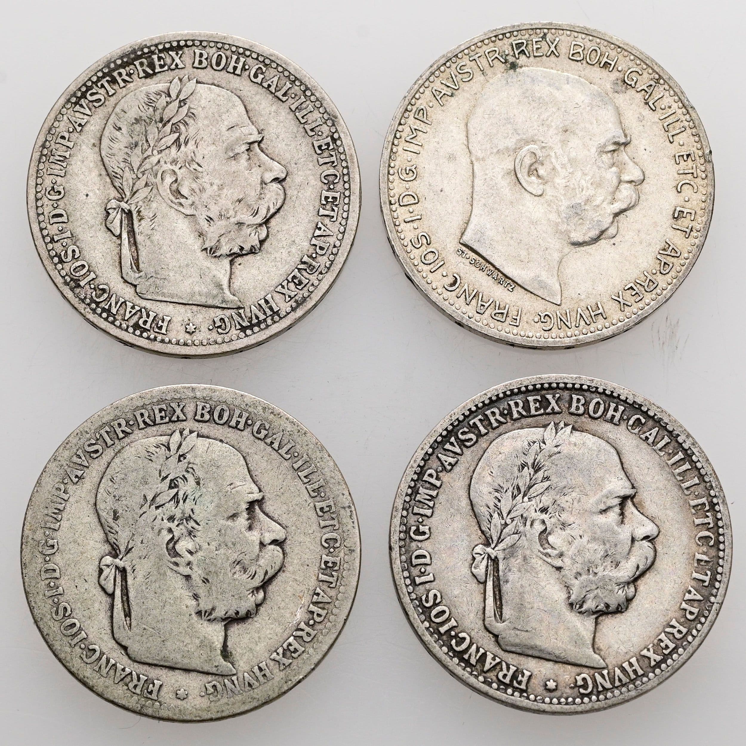 Lot 4x 1 Krone