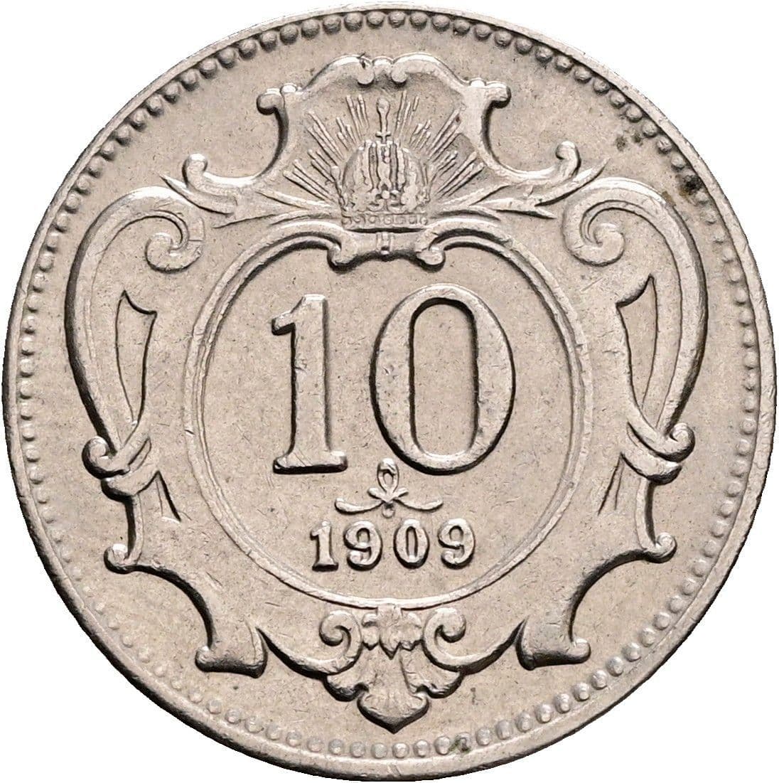10 Heller Franz Joseph I. 1848-1916 1909 – Vorderseite