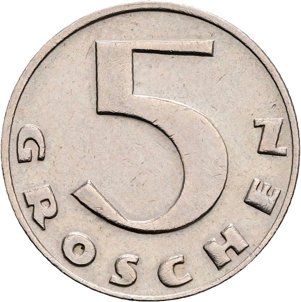 5 Groschen 1934 – Vorderseite