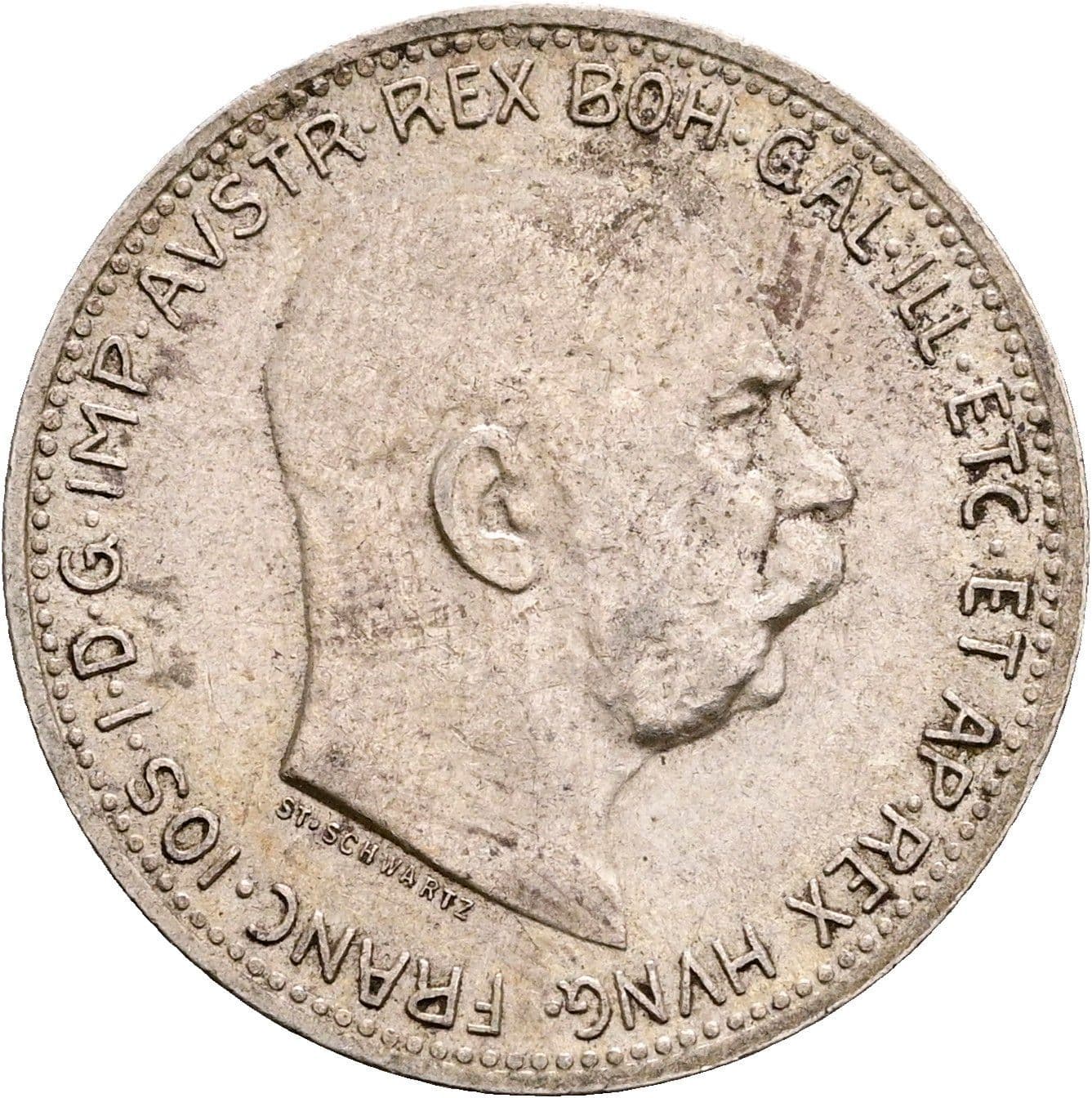 1 Krone Franz Joseph I. 1848-1916 1915 – Vorderseite