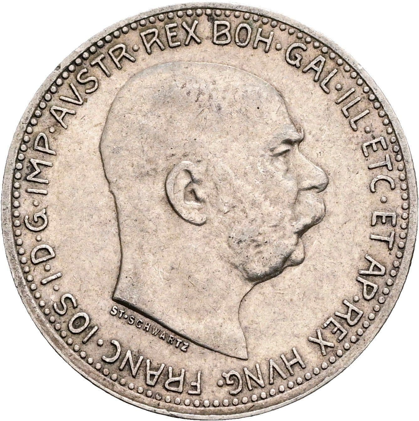 1 Krone Franz Joseph I. 1848-1916 1915 – Vorderseite