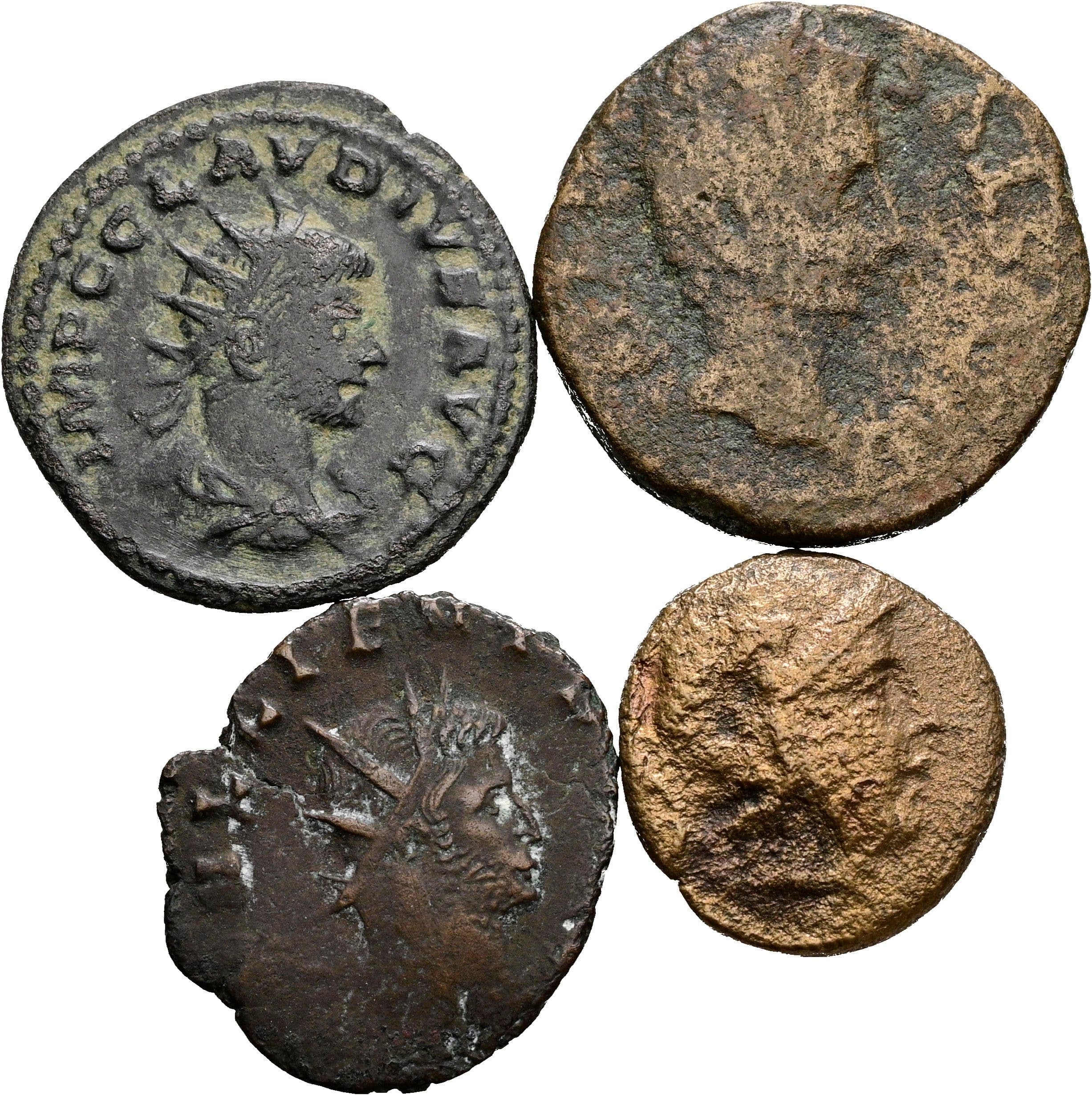 Lot Antoninian und 3x unbestimmte Münzen Claudius II. Gothicus 268-270 – Vorderseite