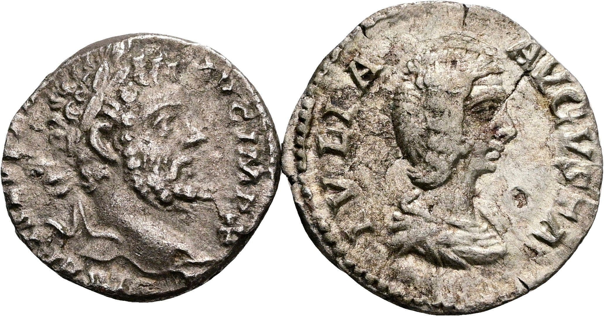 Lot 2 Stück Denare Septimius Severus und Julia Domna – Vorderseite