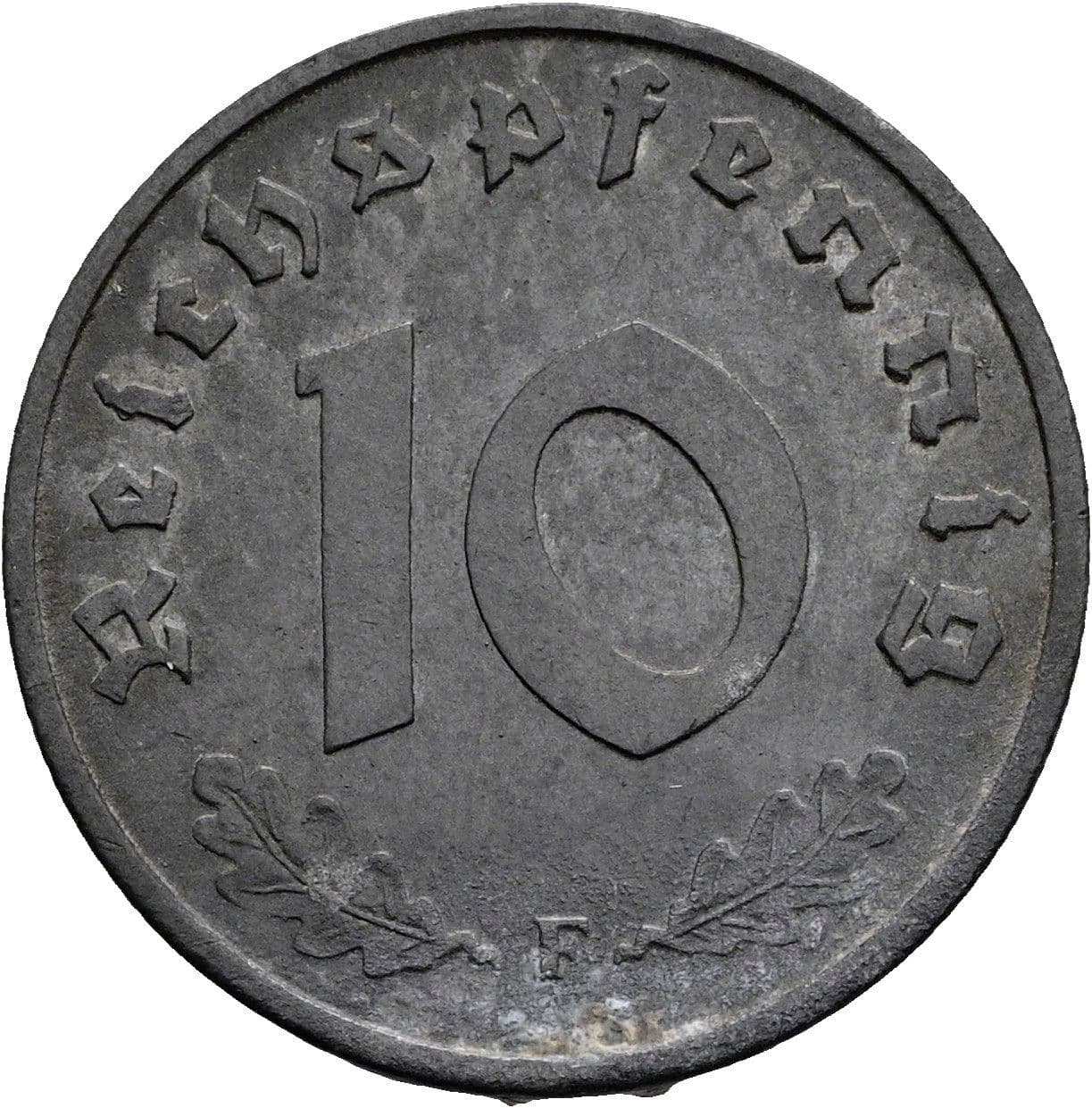 10 Reichspfennig 1945 F – Vorderseite