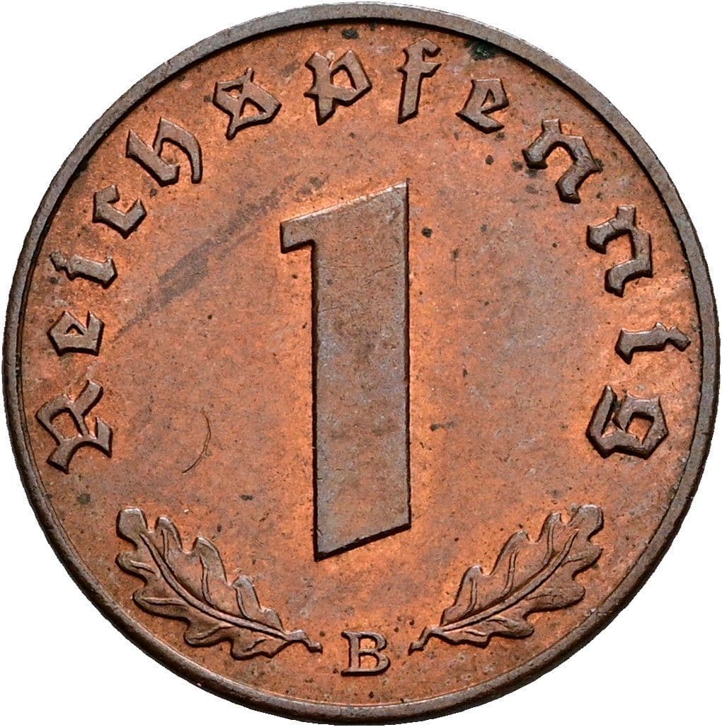 1 Reichspfennig 1939 B – Vorderseite