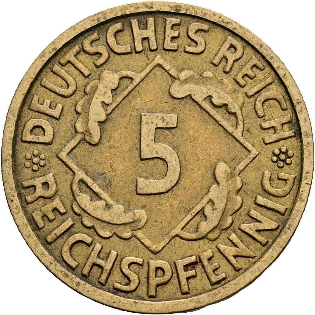 5 Reichspfennig 1925 E – Vorderseite