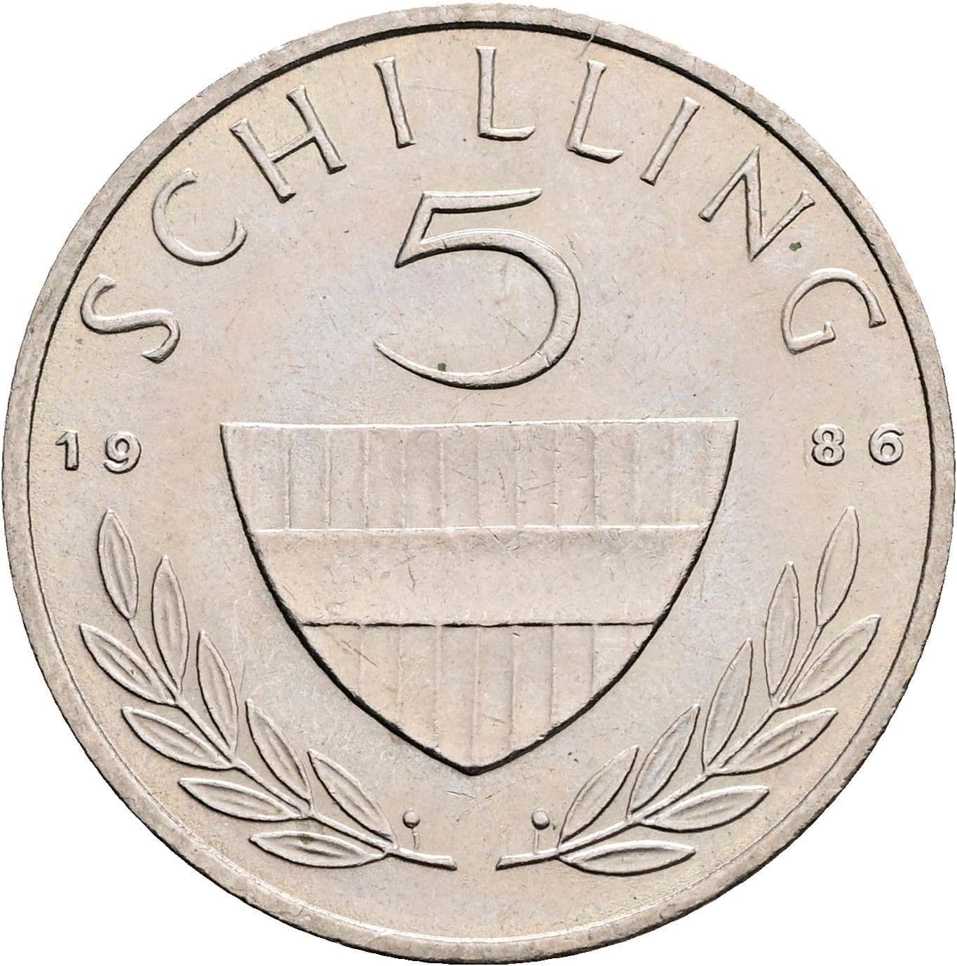 5 Schilling 1986 – Vorderseite