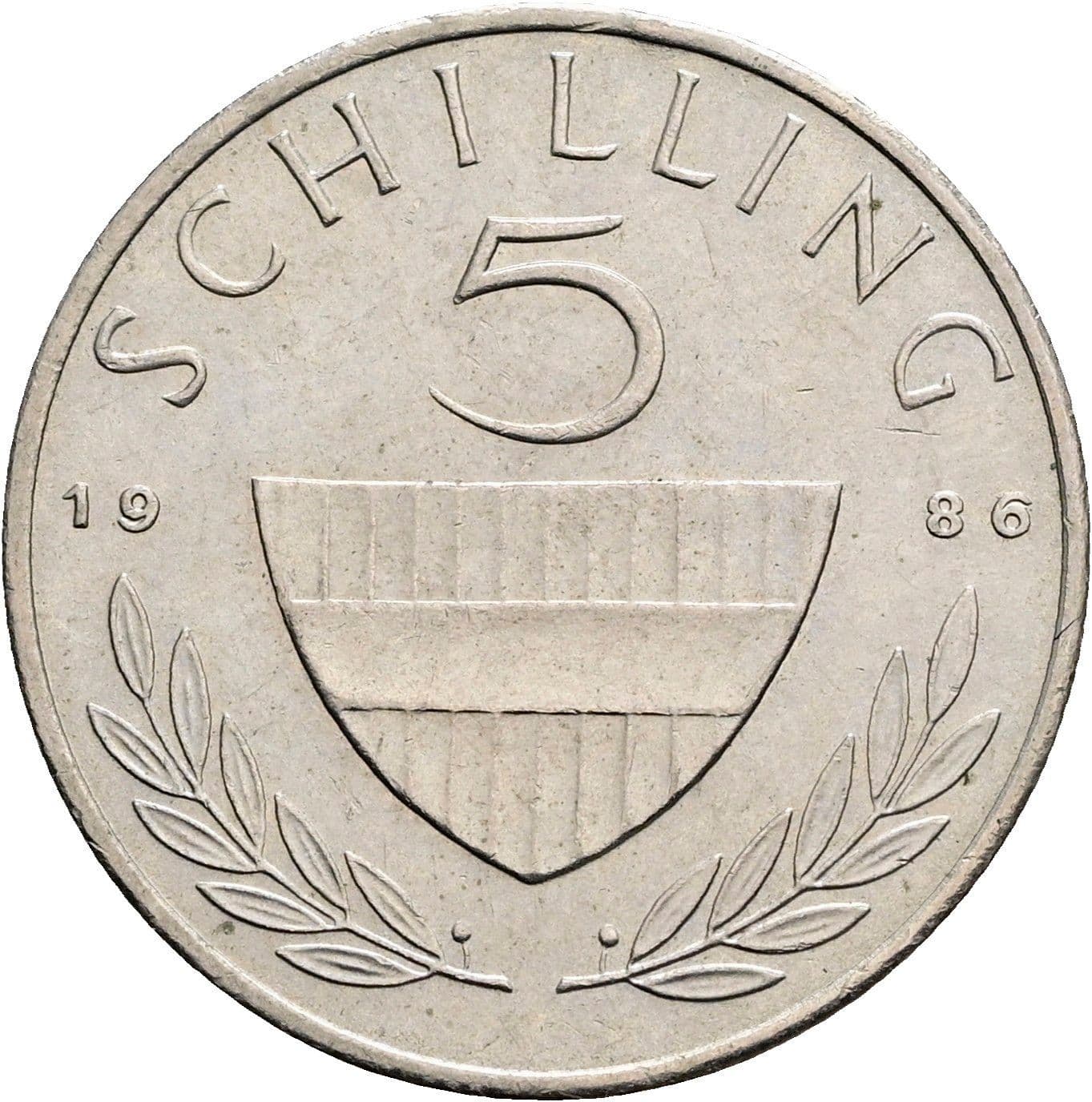 5 Schilling 1986 – Vorderseite