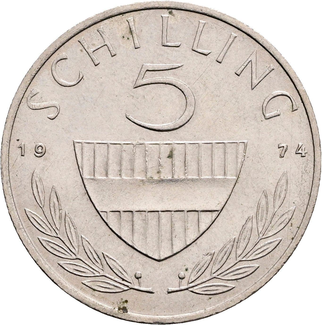 5 Schilling 1974 – Vorderseite