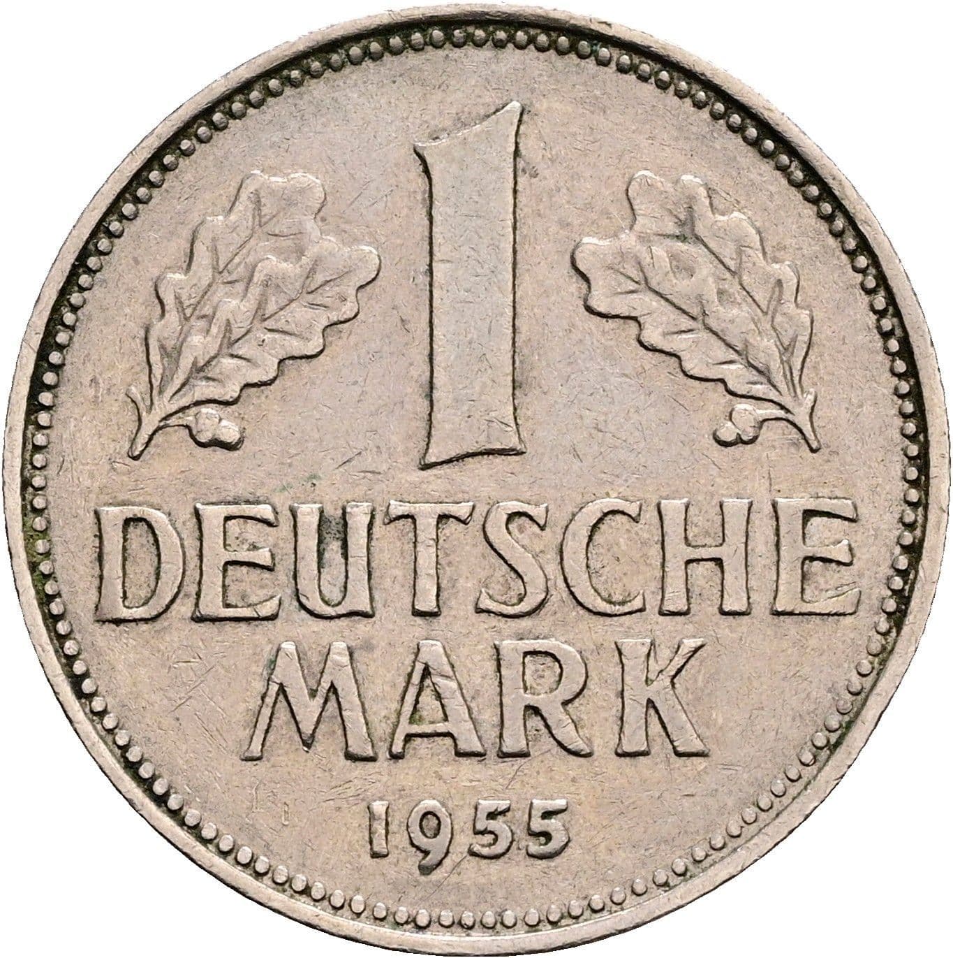 1 Deutsche Mark 1955 F – Vorderseite