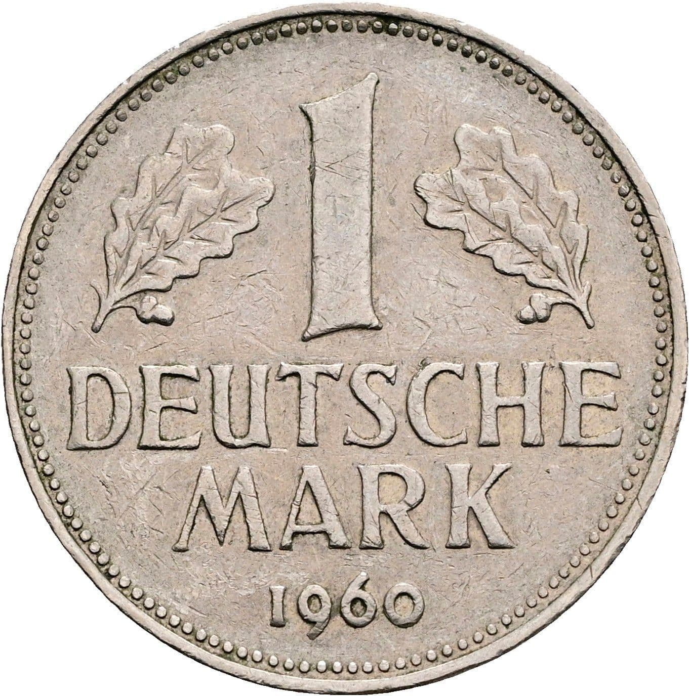 1 Deutsche Mark 1960 G – Vorderseite