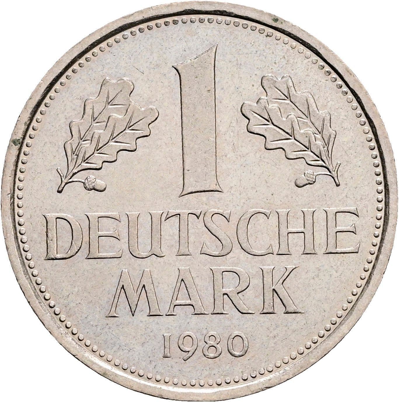 1 Deutsche Mark 1980 J – Vorderseite