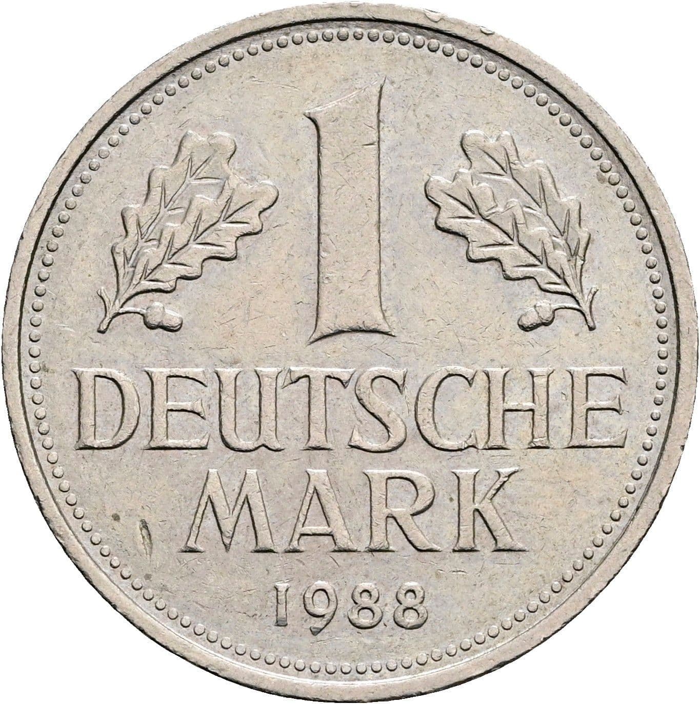 1 Deutsche Mark 1988 F – Vorderseite