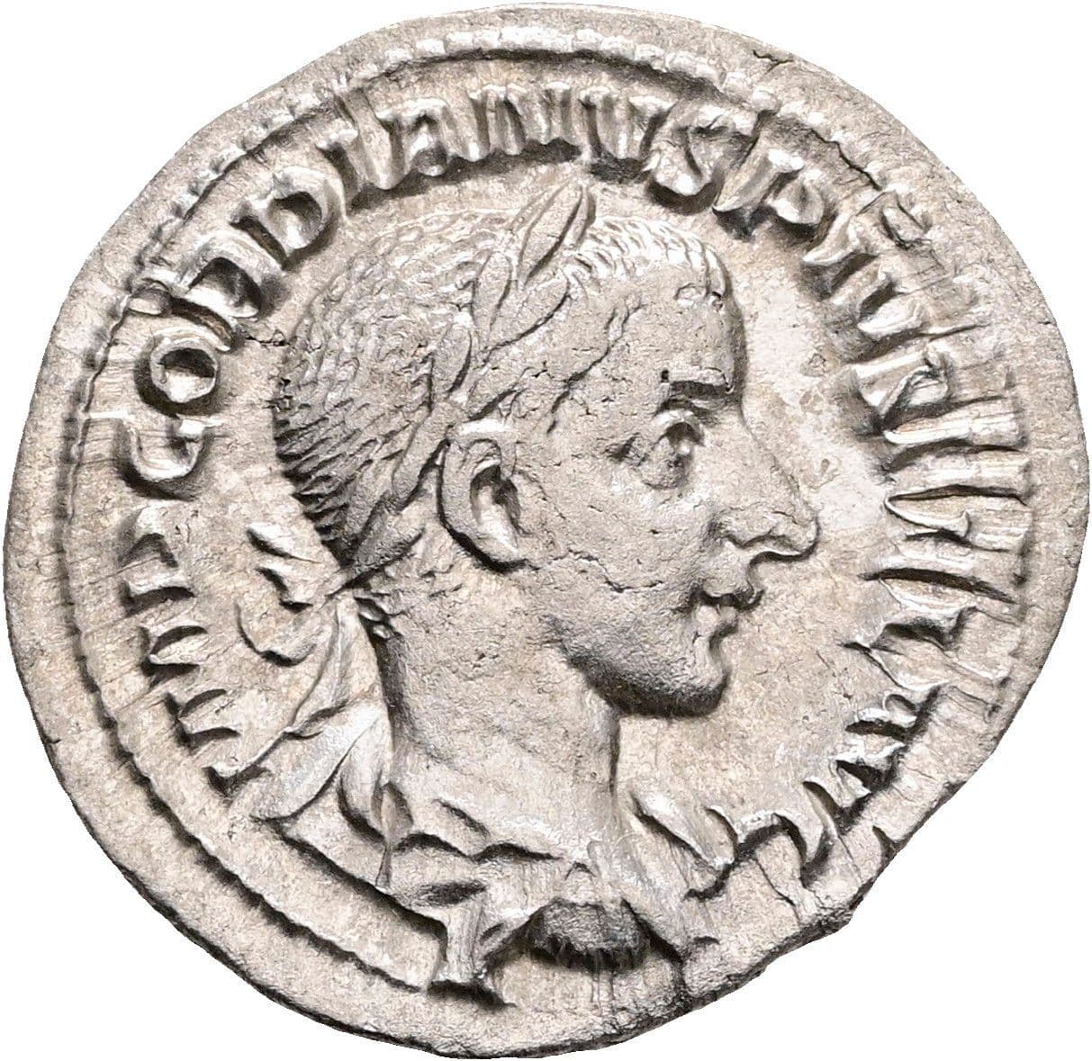 Denar Gordianus III. Pius 238-244 AC Rom ohne Jahr (241 AC) – Vorderseite