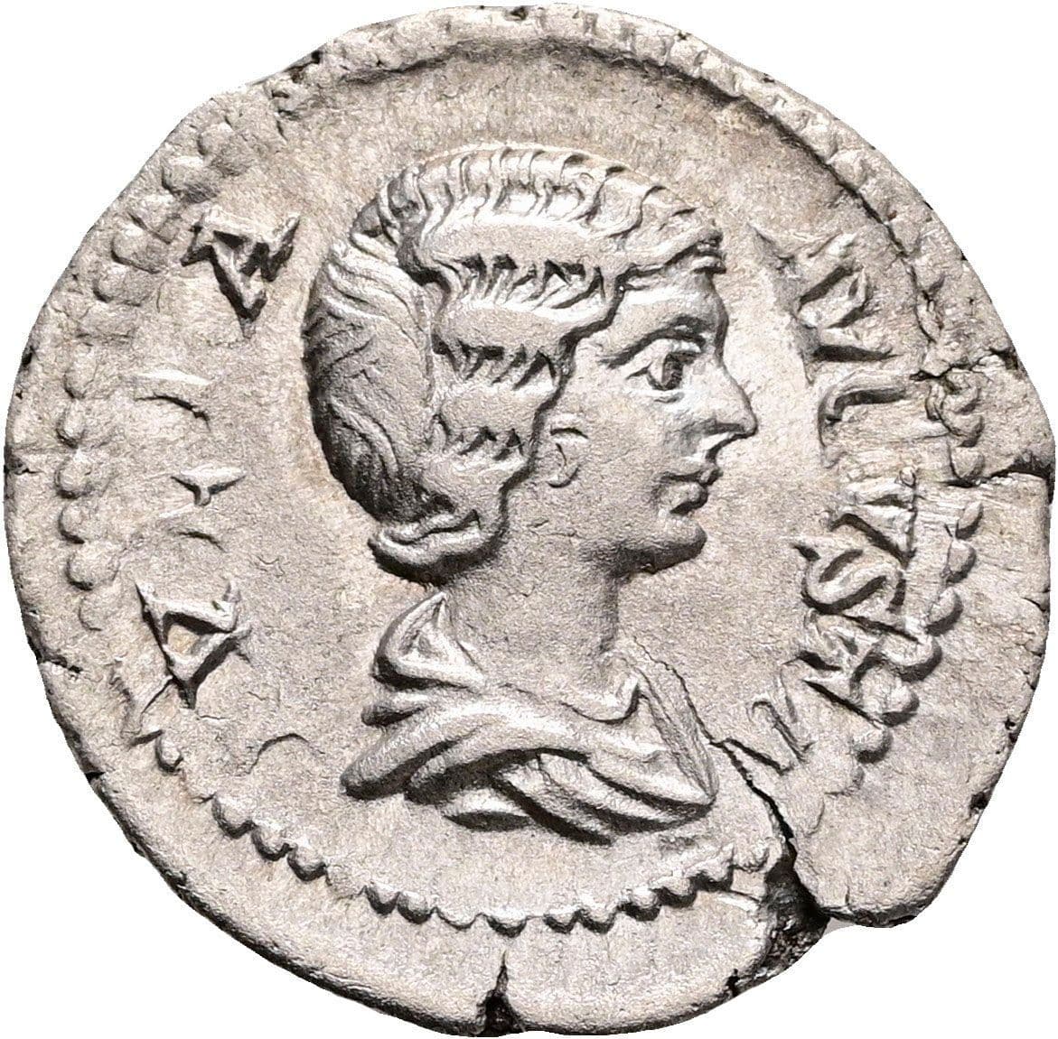Denar Julia Domna 193-217 AC Rom ohne Jahr (205 AC) – Vorderseite