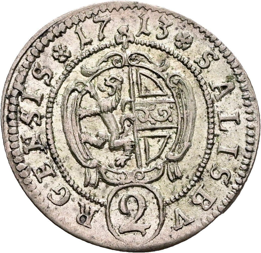 2 Kreuzer (1/2 Reichsbatzen) Franz Anton Fürst von Harrach 1709-1727 1713 – Vorderseite
