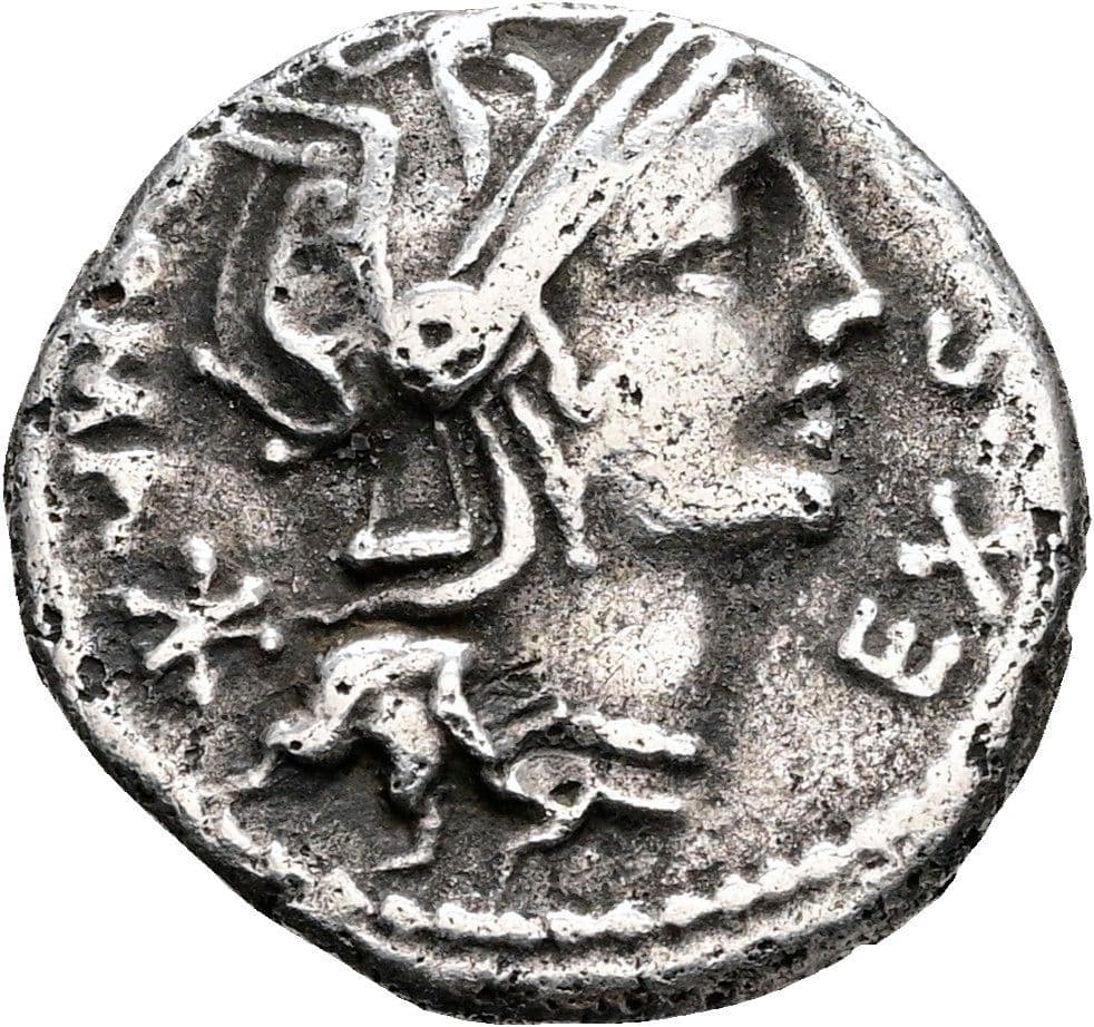 Denar M. Sergius Silus 116-115 BC Rom – Vorderseite