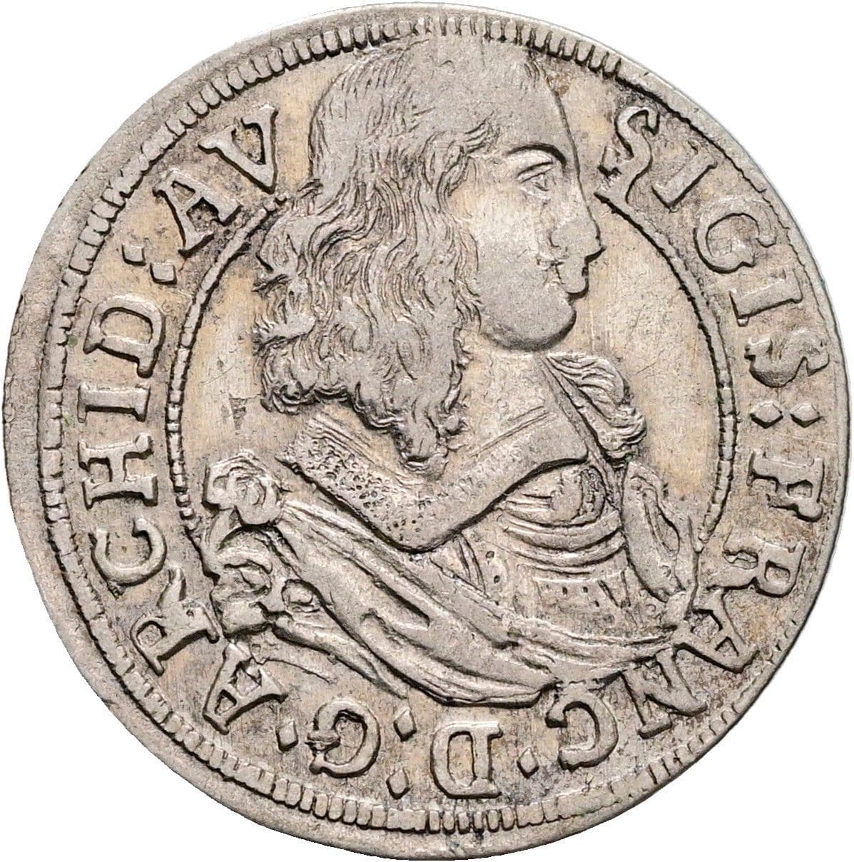 3 Kreuzer Erzherzog Sigismund Franz 1663-1665 Hall 1663 – Vorderseite