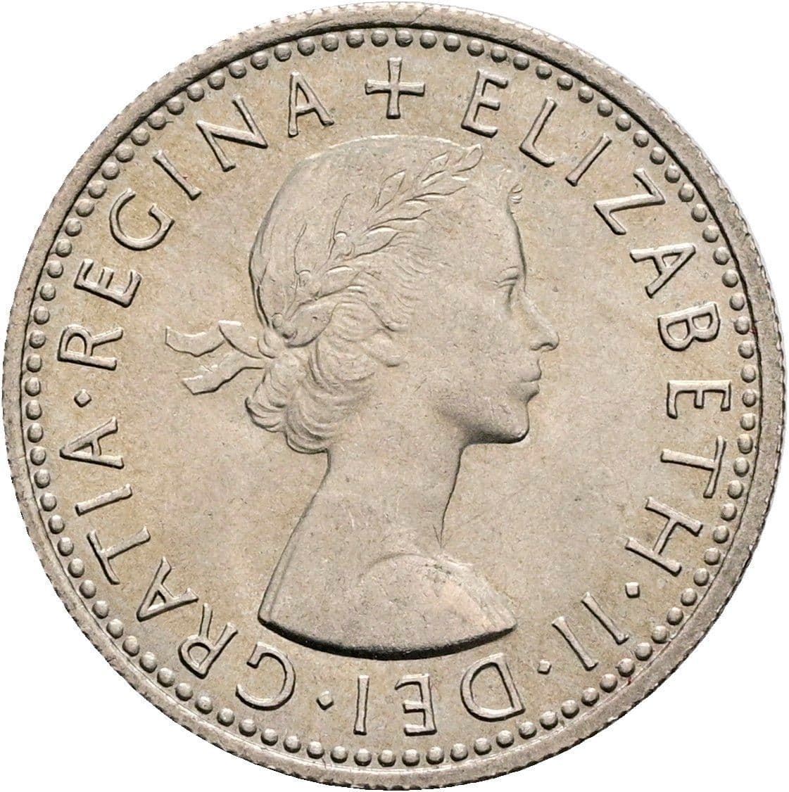 6 Pence Elisabeth II. 1952-2022 1967 – Vorderseite