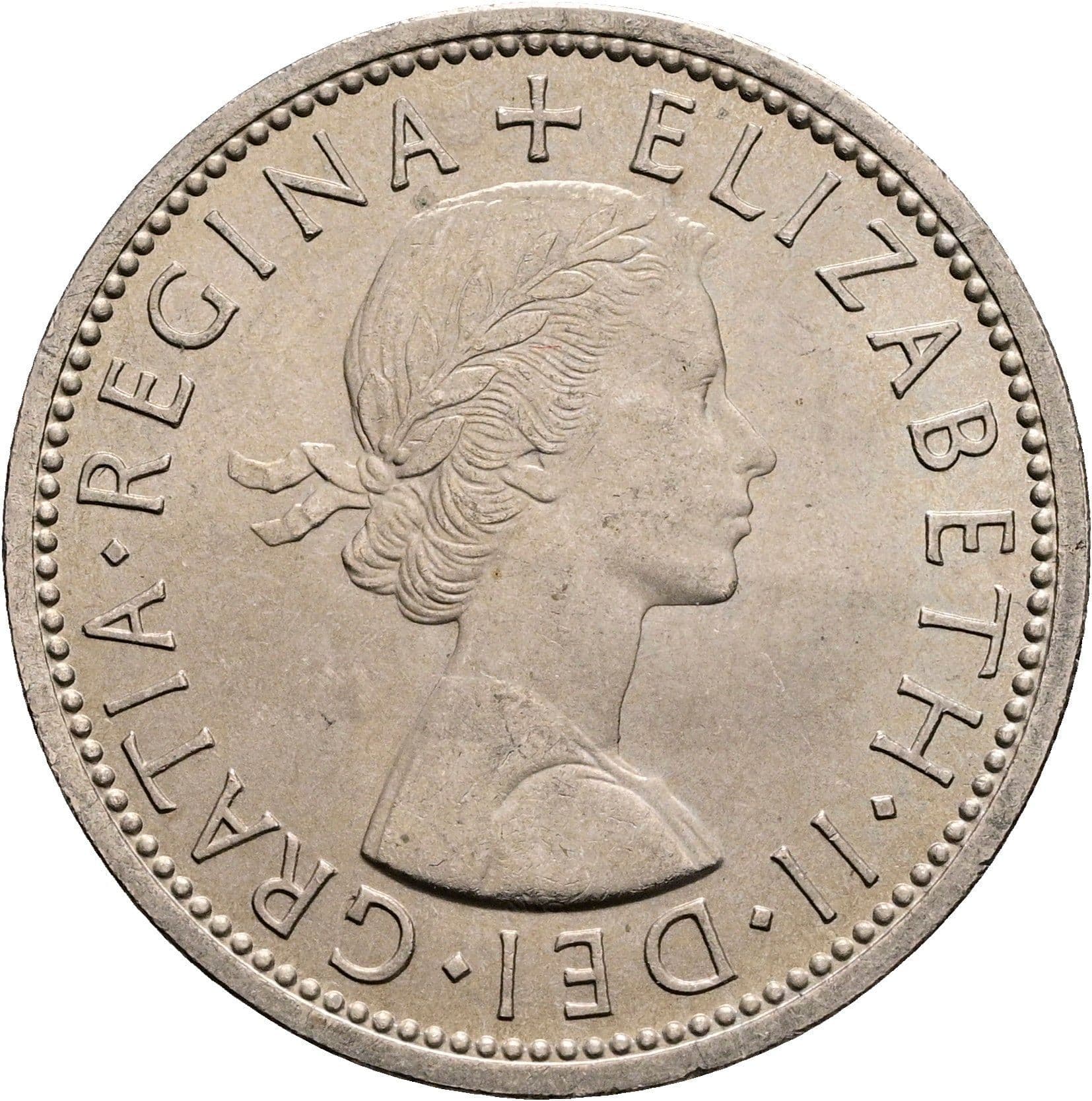 2 Shillings Elisabeth II. 1952-2022 1967 – Vorderseite