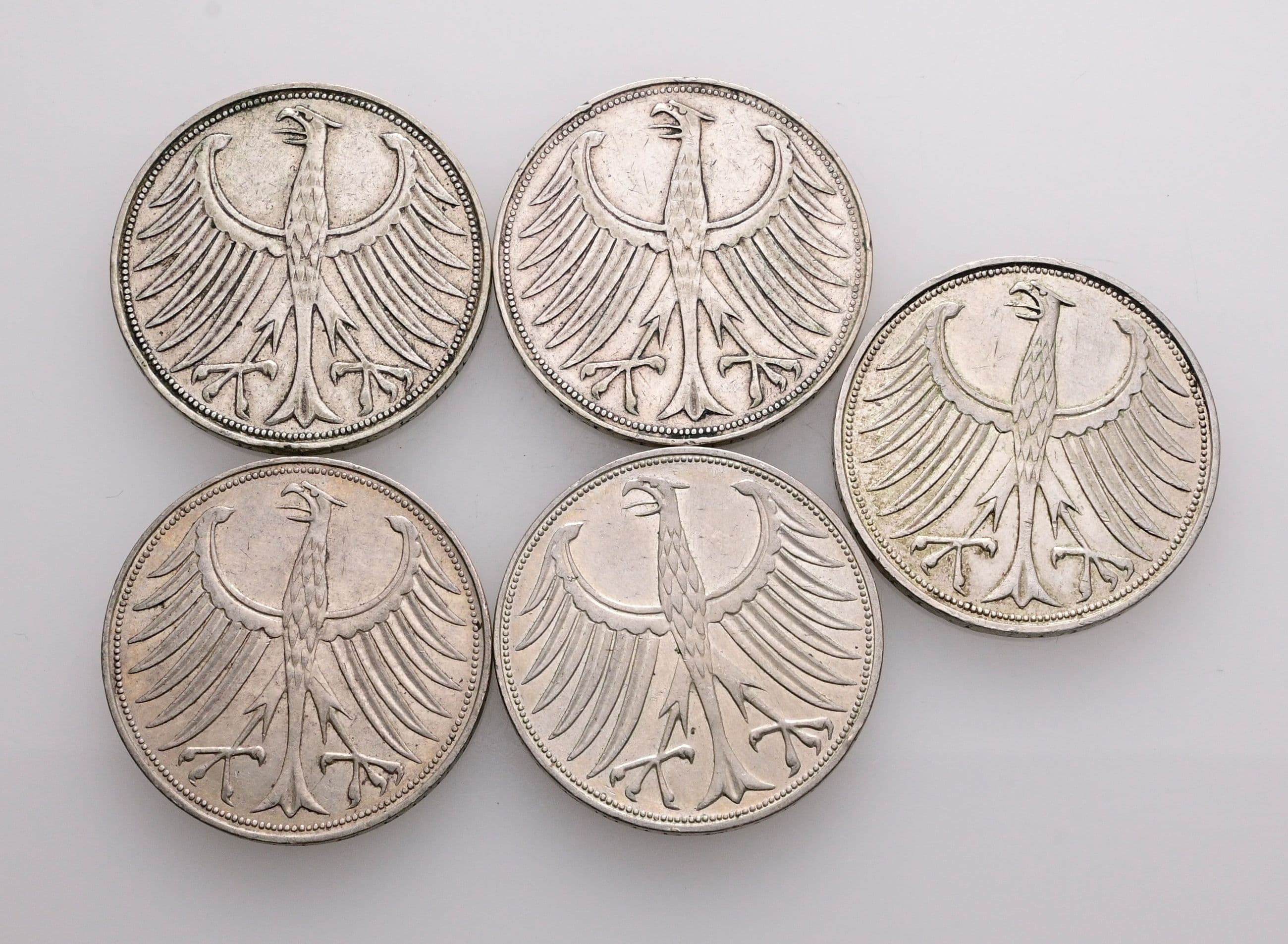 Lot 5 Stück 5 Deutsche Mark