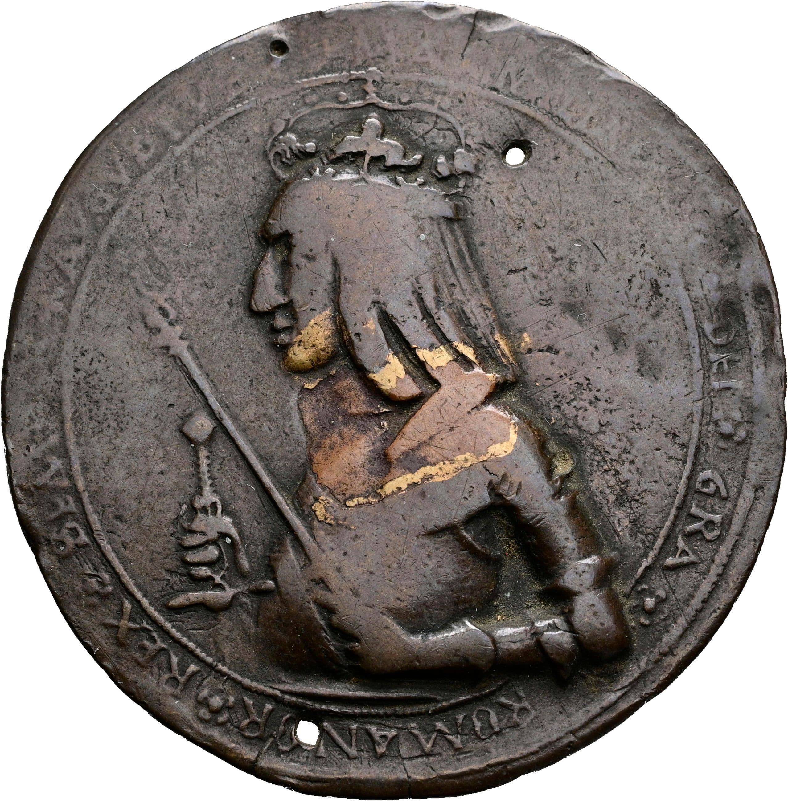 AE Schaumünze zu 1/2 Guldiner Maximilian I. 1490-1519 Hall 1505 – Vorderseite