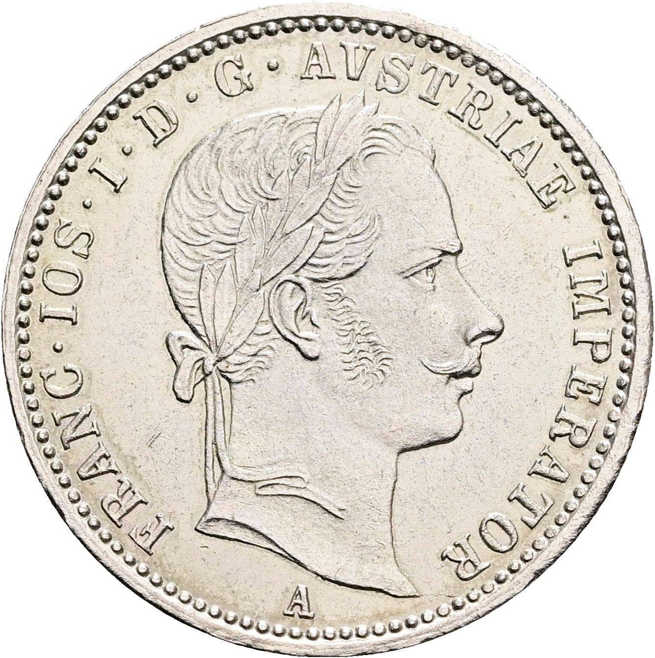 1/4 Gulden Franz Joseph I. 1848-1916 Wien 1858 A – Vorderseite