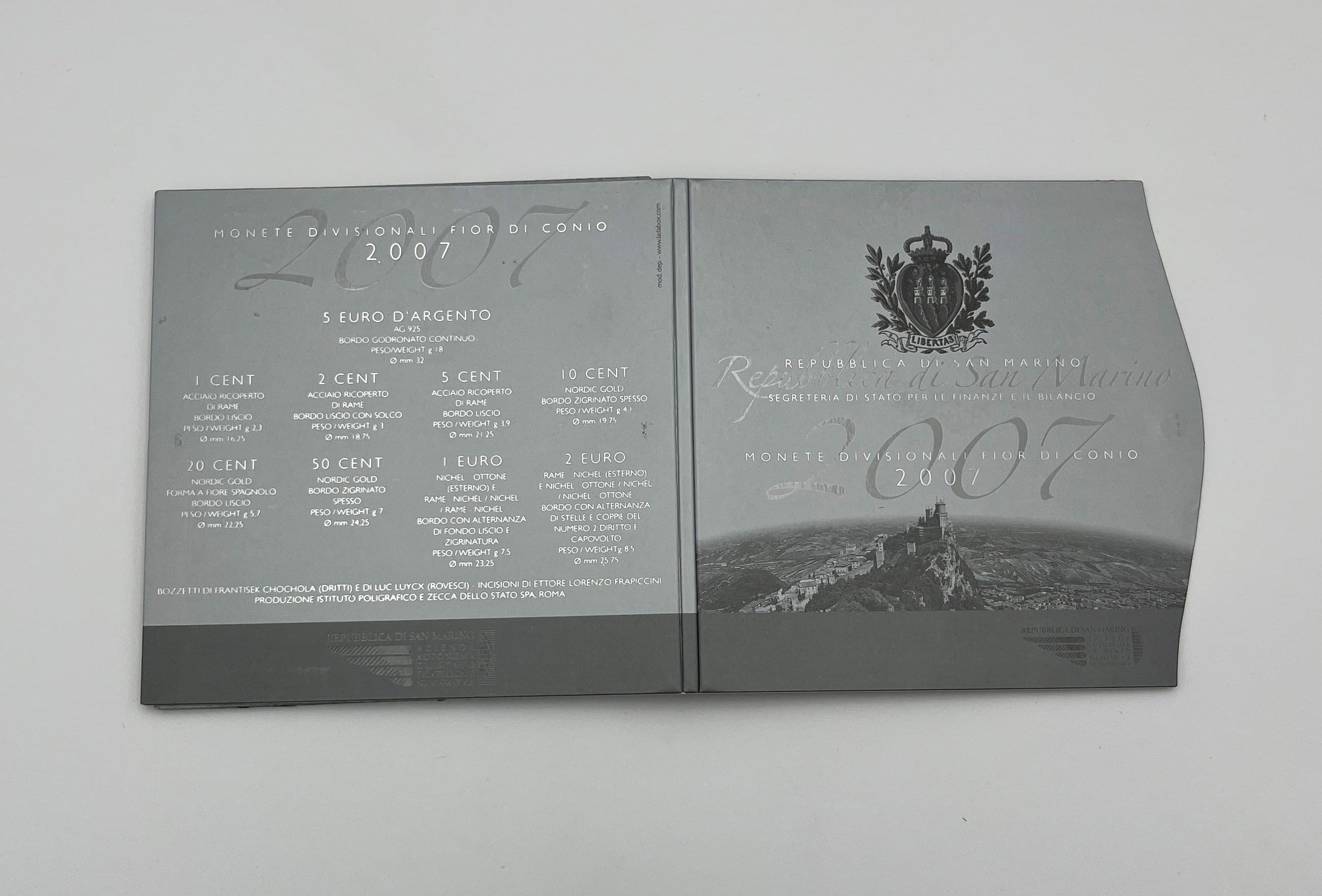 Euro KMS inklusive 5-Euro Silbermünze 2007 – Vorderseite