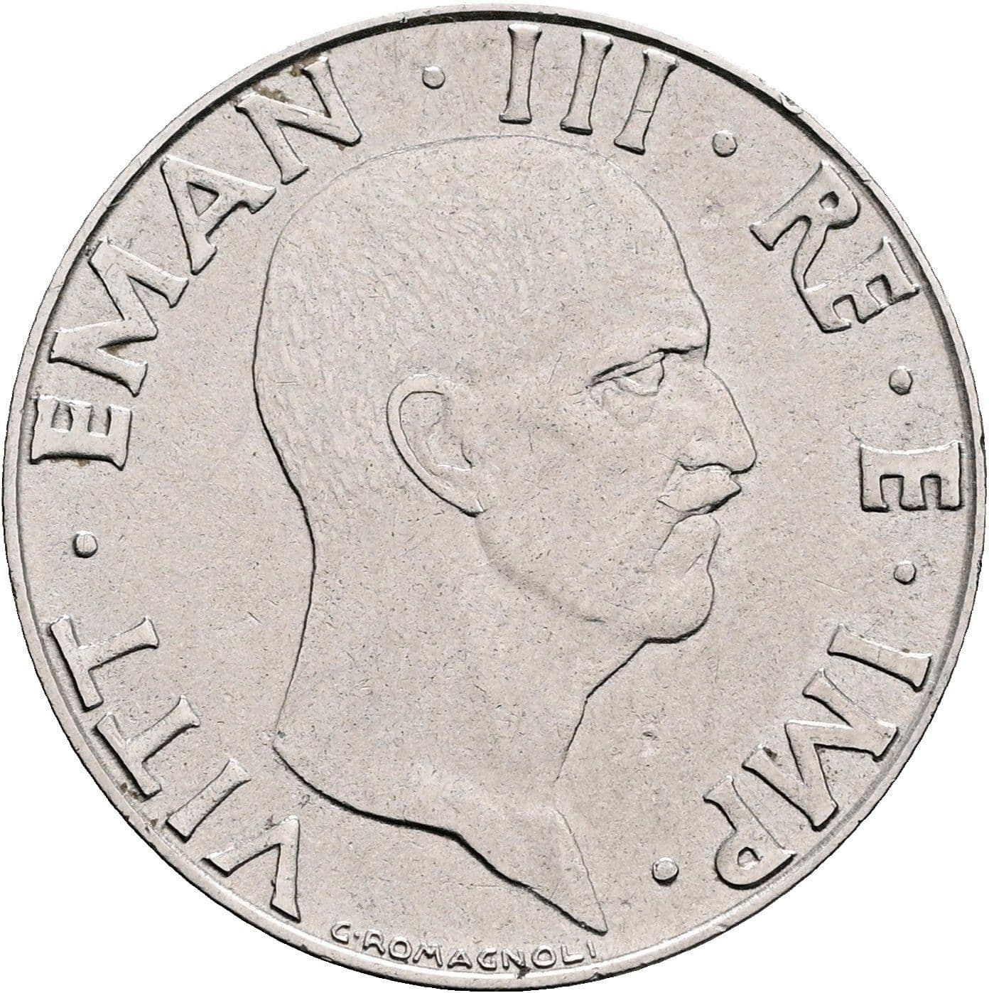50 Centesimi Vittorio Emanuele III. 1900-1946 1939 – Vorderseite